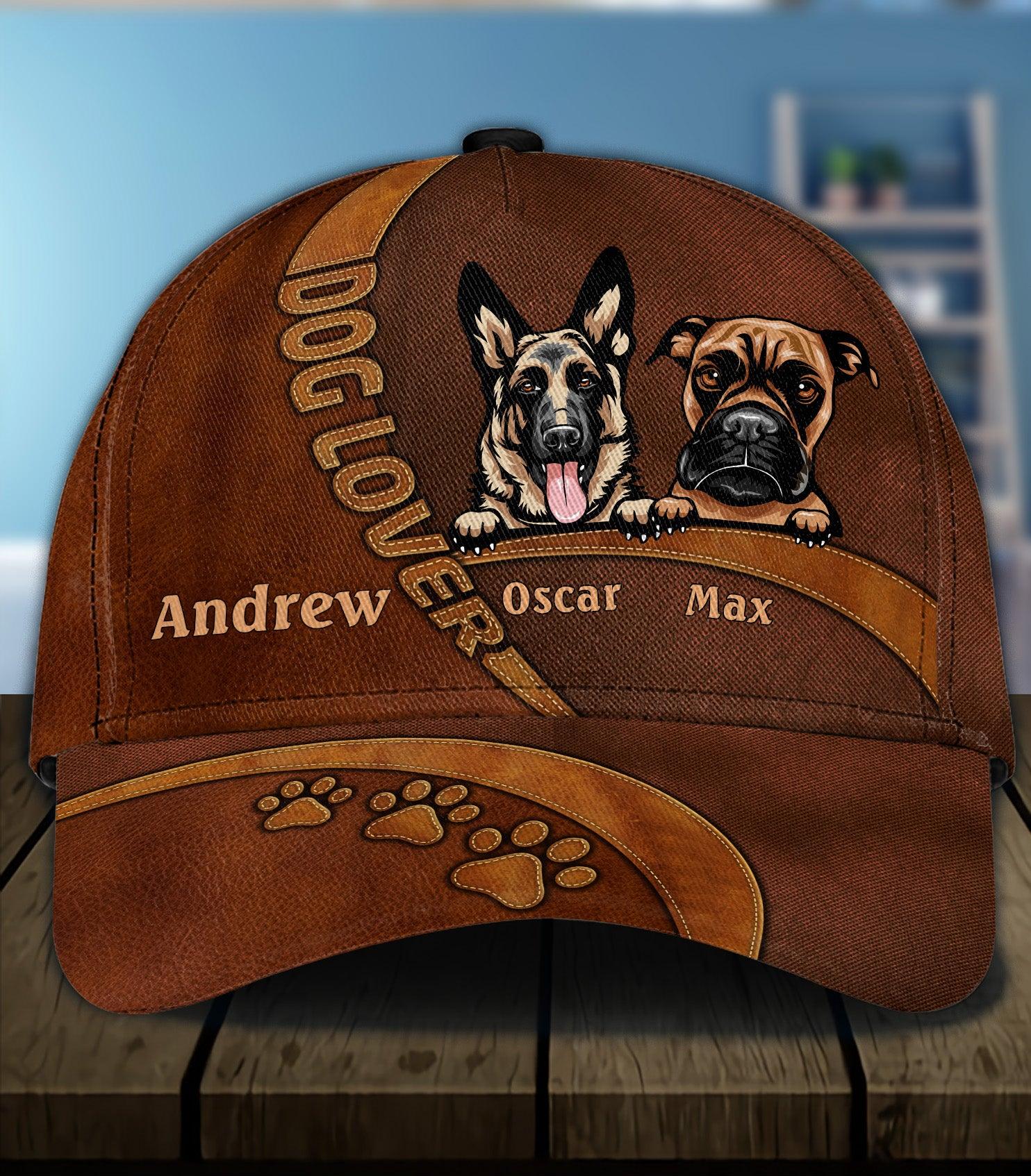 Dog Personalized Classic Cap, Personalized Gift for Dog Lovers, Dog Dad, Dog Mom Trucker Hats Custom Hats Gifts For Men & Women