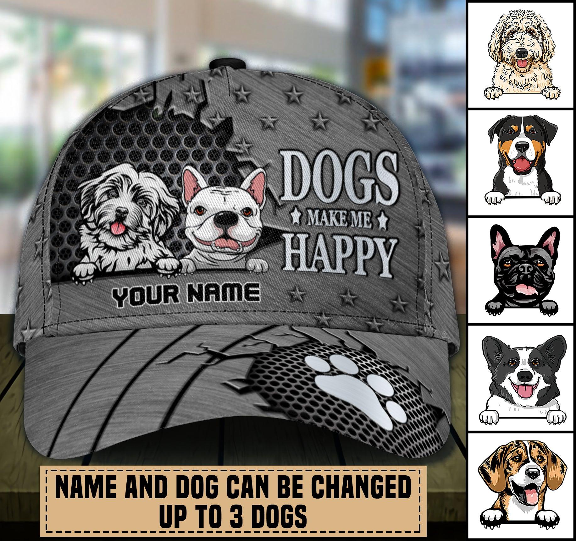 Dog Personalized Classic Cap, Personalized Gift for Dog Lovers, Dog Dad, Dog Mom Trucker Hats Custom Hats Gifts For Men & Women