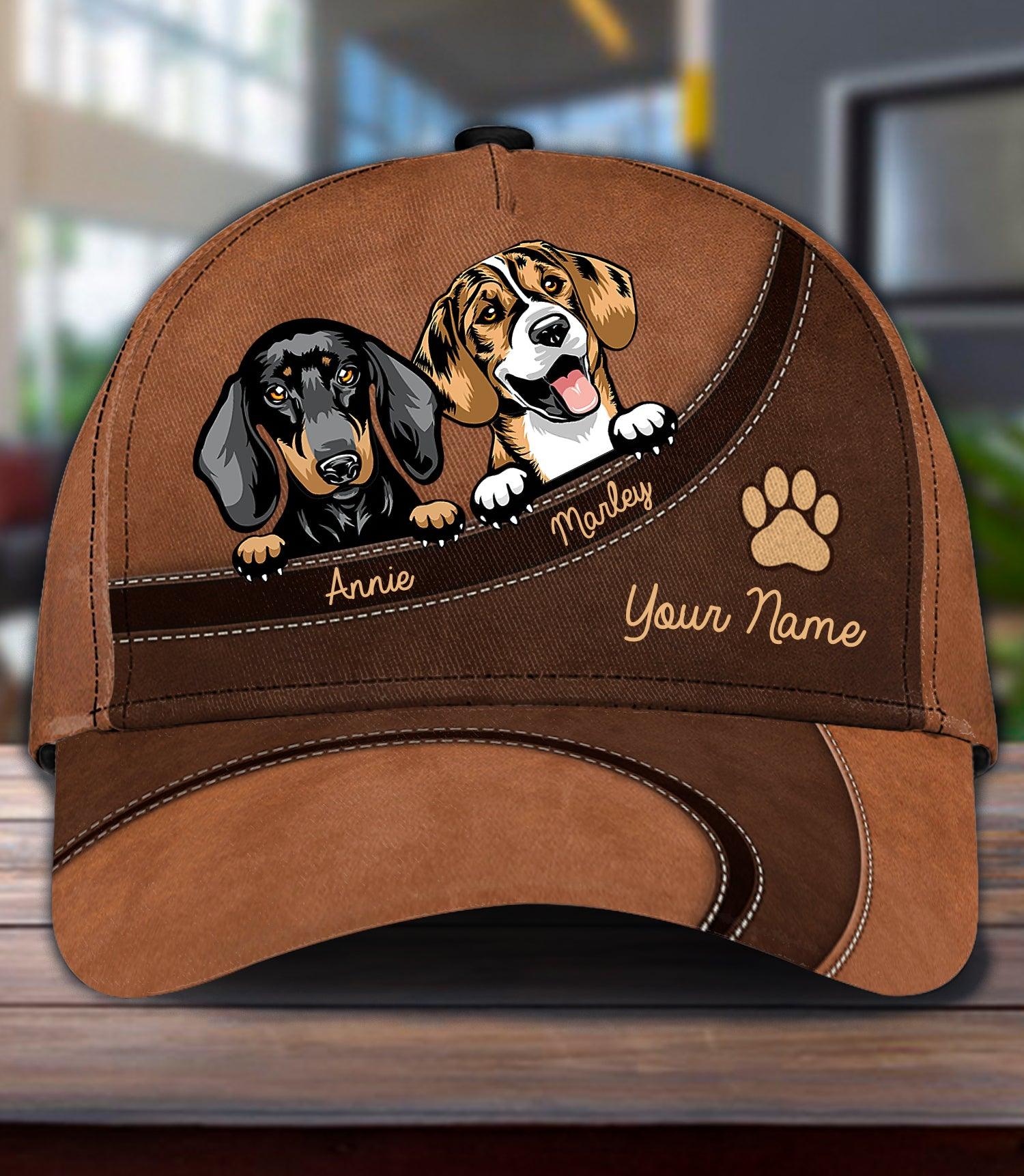 Dog Personalized Classic Cap, Personalized Gift for Dog Lovers, Dog Dad, Dog Mom Trucker Hats Custom Hats Gifts For Men & Women