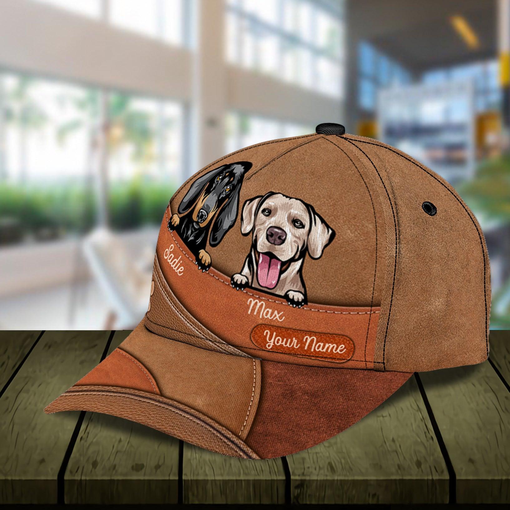 Dog Personalized Classic Cap, Personalized Gift for Dog Lovers, Dog Dad, Dog Mom Trucker Hats Custom Hats Gifts For Men & Women