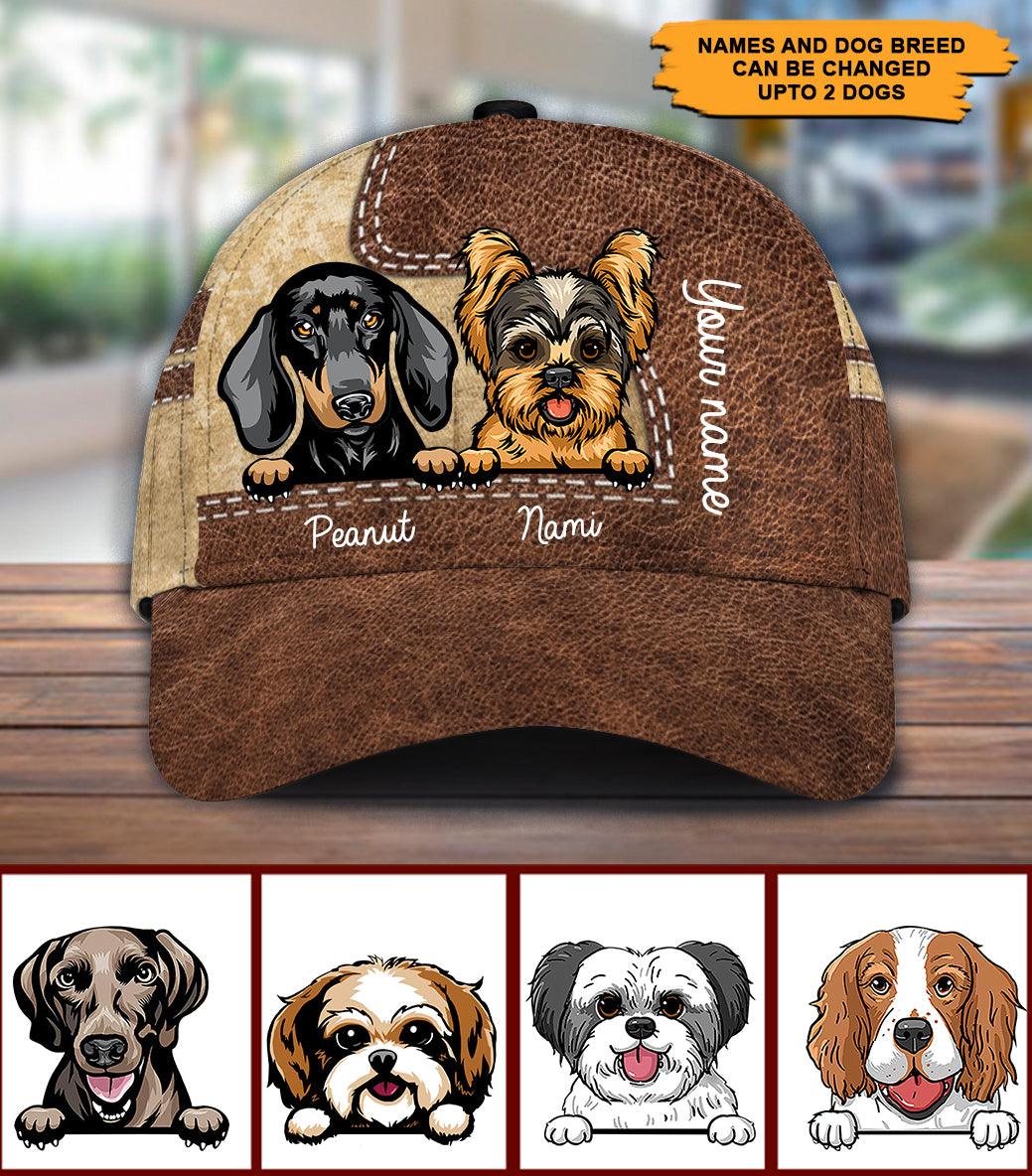 Dog Personalized Classic Cap, Personalized Gift for Dog Lovers, Dog Dad, Dog Mom Trucker Hats Custom Hats Gifts For Men & Women