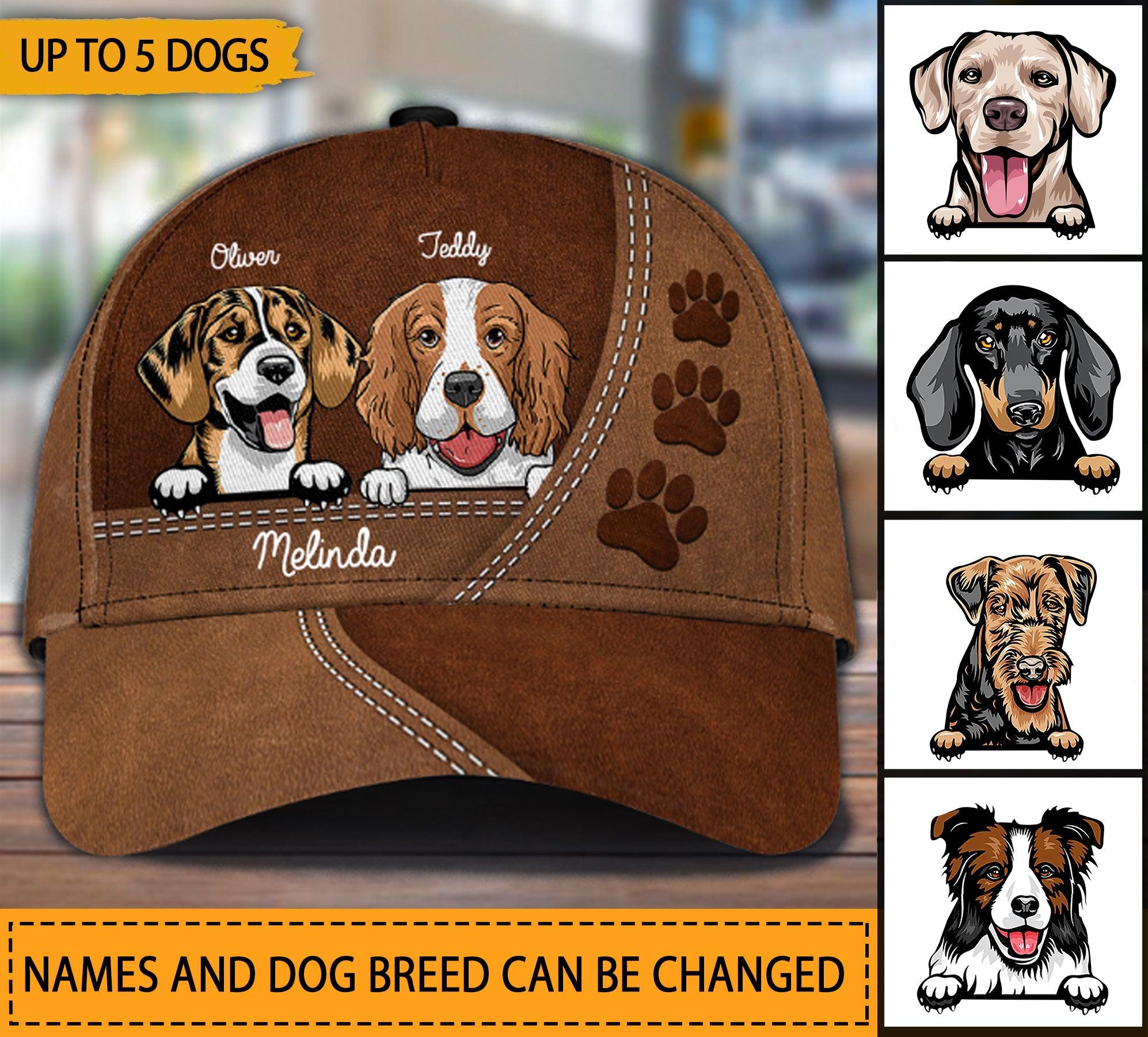 Dog Personalized Classic Cap, Personalized Gift for Dog Lovers, Dog Dad, Dog Mom Trucker Hats Custom Hats Gifts For Men & Women