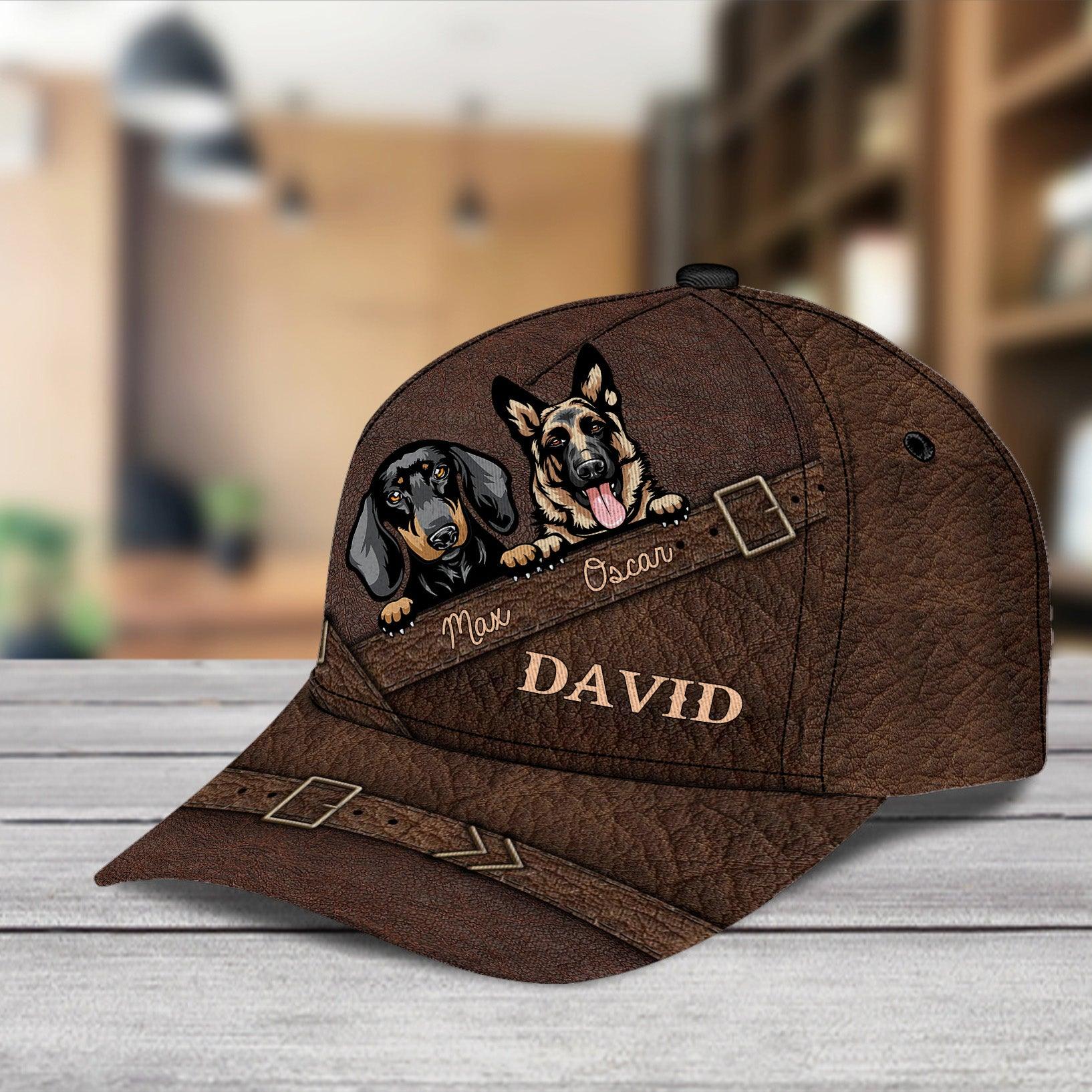 Dog Personalized Classic Cap, Personalized Gift for Dog Lovers, Dog Dad, Dog Mom Trucker Hats Custom Hats Gifts For Men & Women