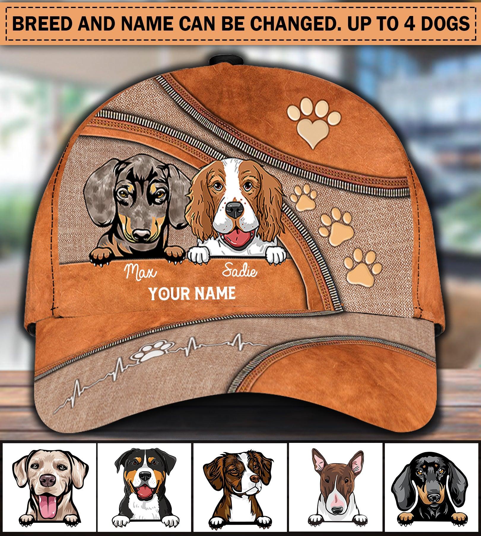 Dog Personalized Classic Cap, Personalized Gift for Dog Lovers, Dog Dad, Dog Mom Trucker Hats Custom Hats Gifts For Men & Women