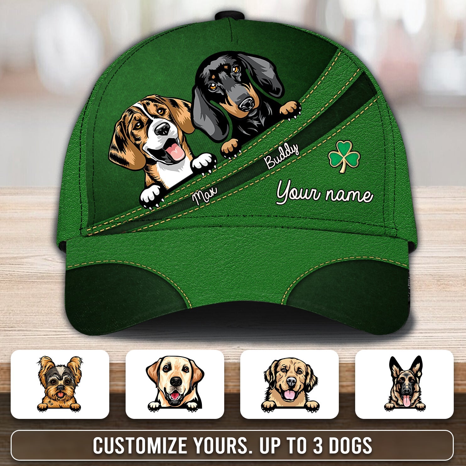 Dog Personalized Classic Cap, Personalized Gift for Dog Lovers, Dog Dad, Dog Mom Trucker Hats Custom Hats Gifts For Men & Women