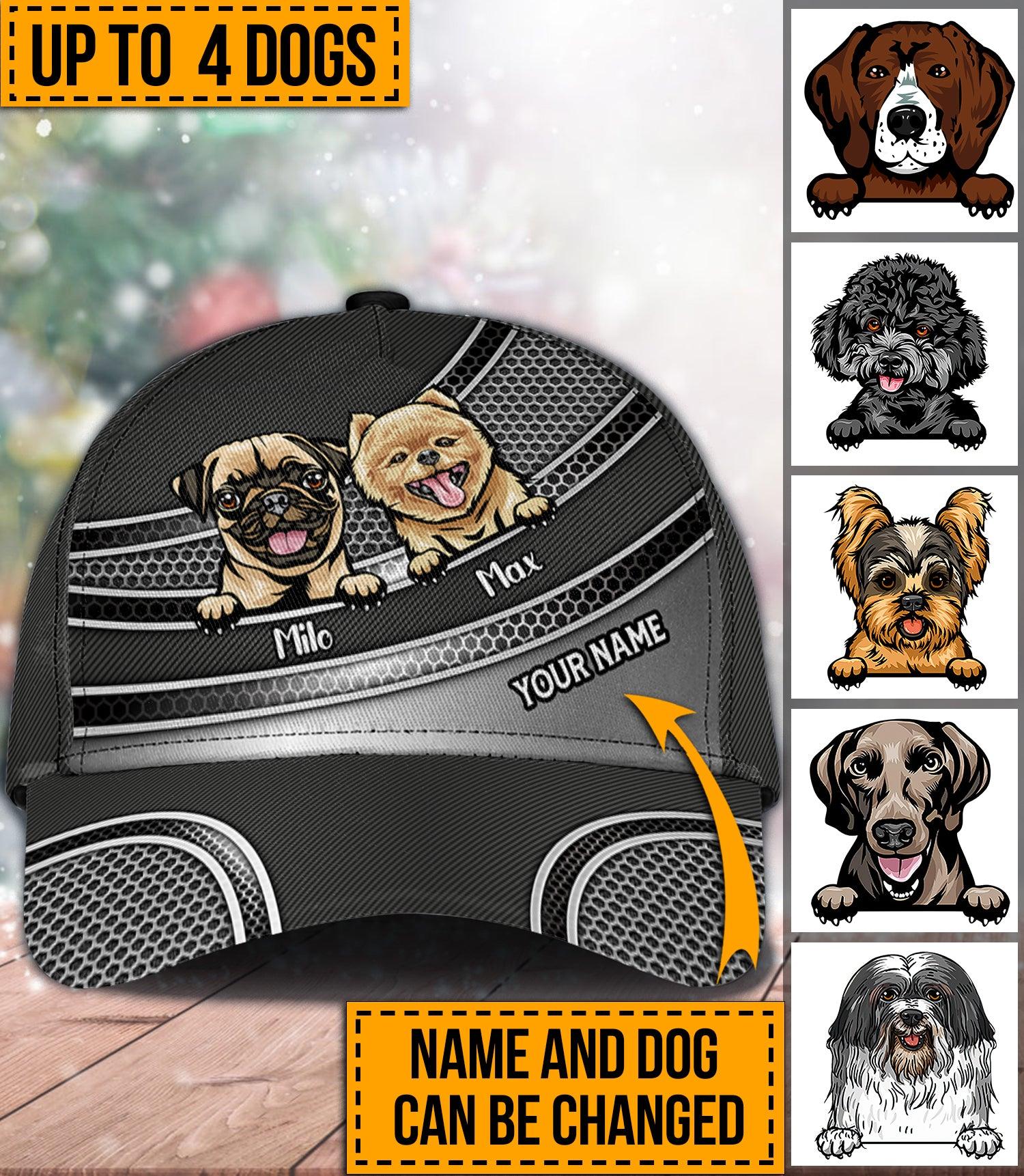 Dog Personalized Classic Cap, Personalized Gift for Dog Lovers, Dog Dad, Dog Mom Trucker Hats Custom Hats Gifts For Men & Women