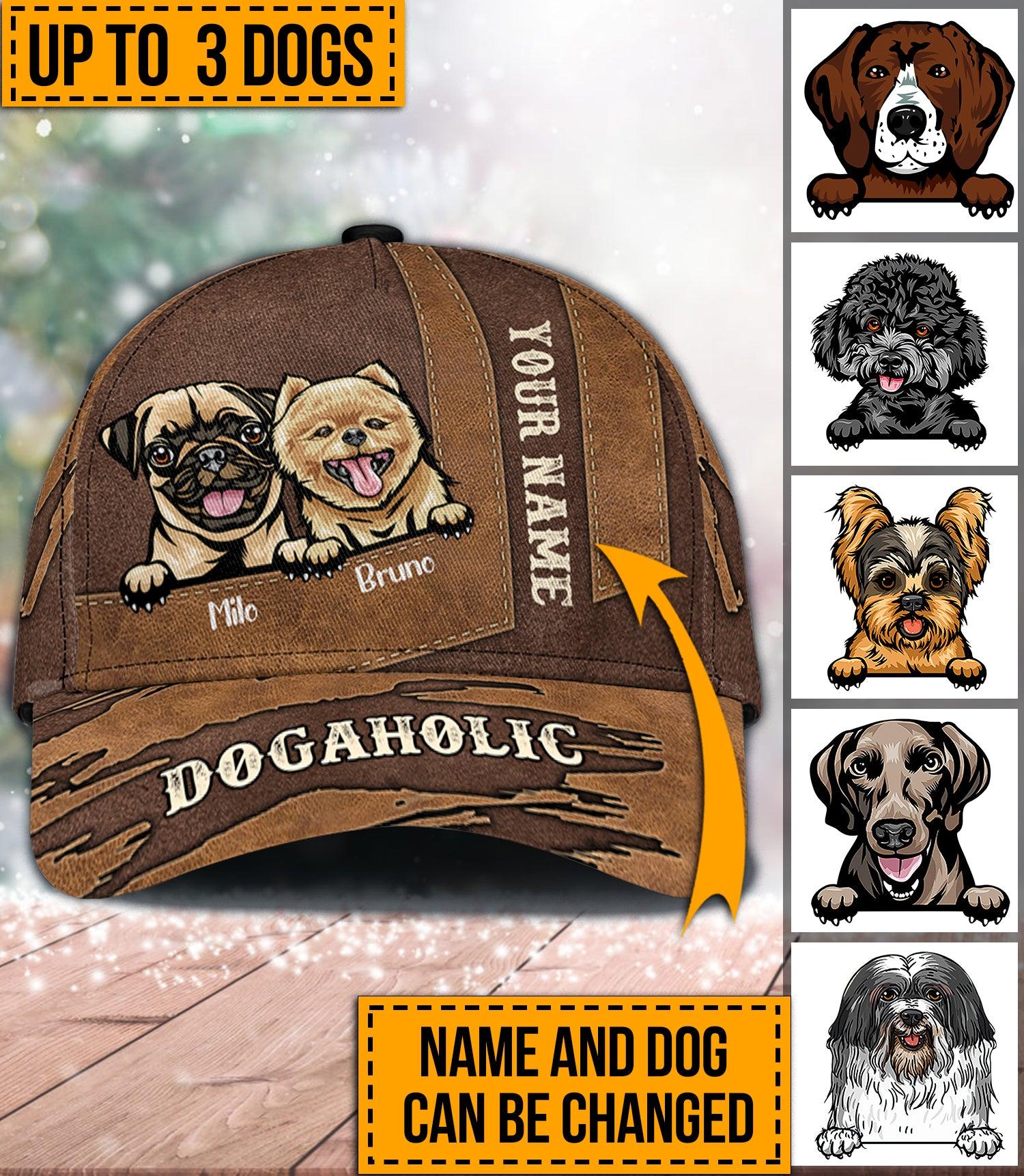 Dog Personalized Classic Cap, Personalized Gift for Dog Lovers, Dog Dad, Dog Mom Trucker Hats Custom Hats Gifts For Men & Women