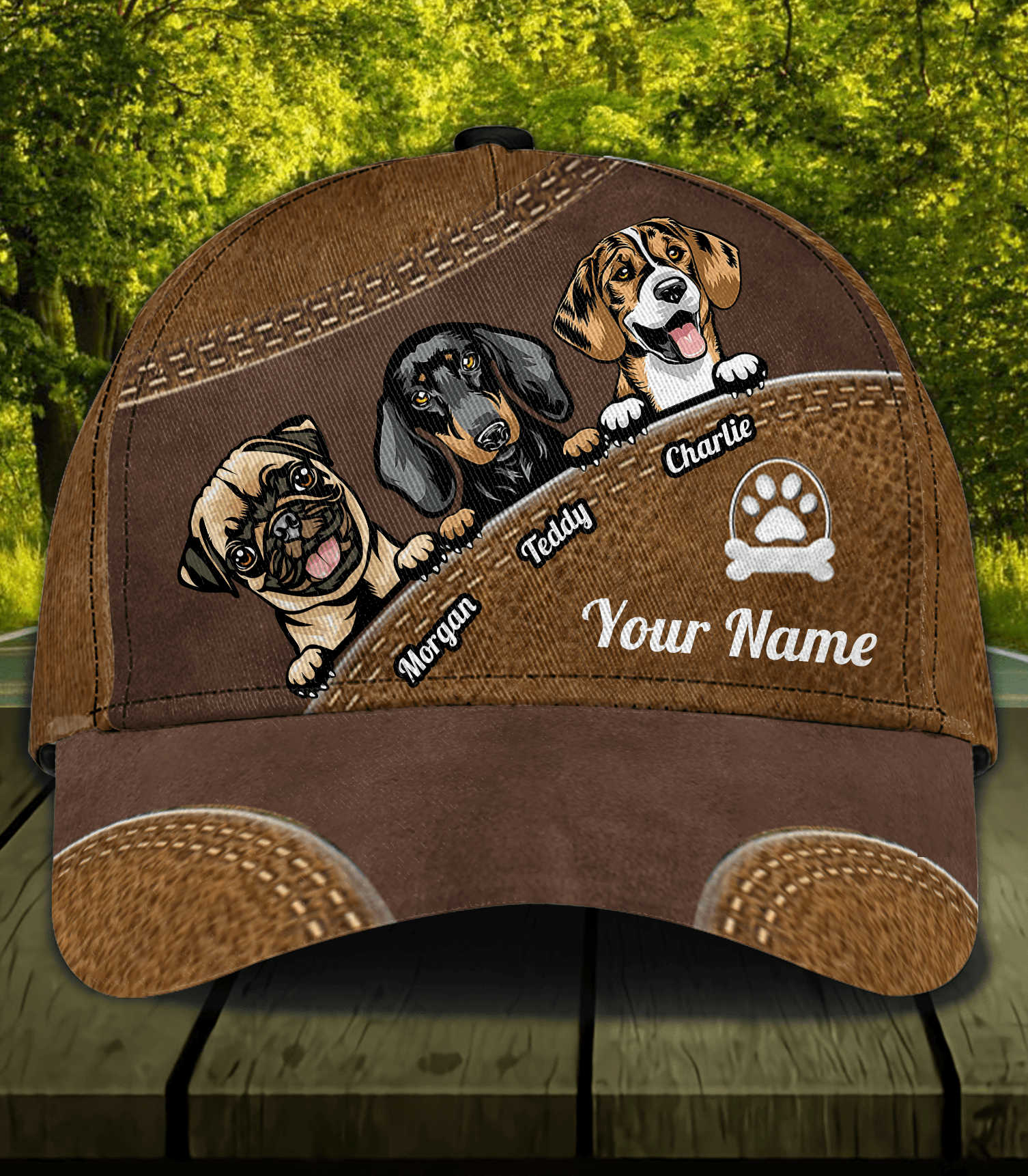 Dog Personalized Classic Cap, Personalized Gift for Dog Lovers, Dog Dad, Dog Mom Trucker Hats Custom Hats Gifts For Men & Women