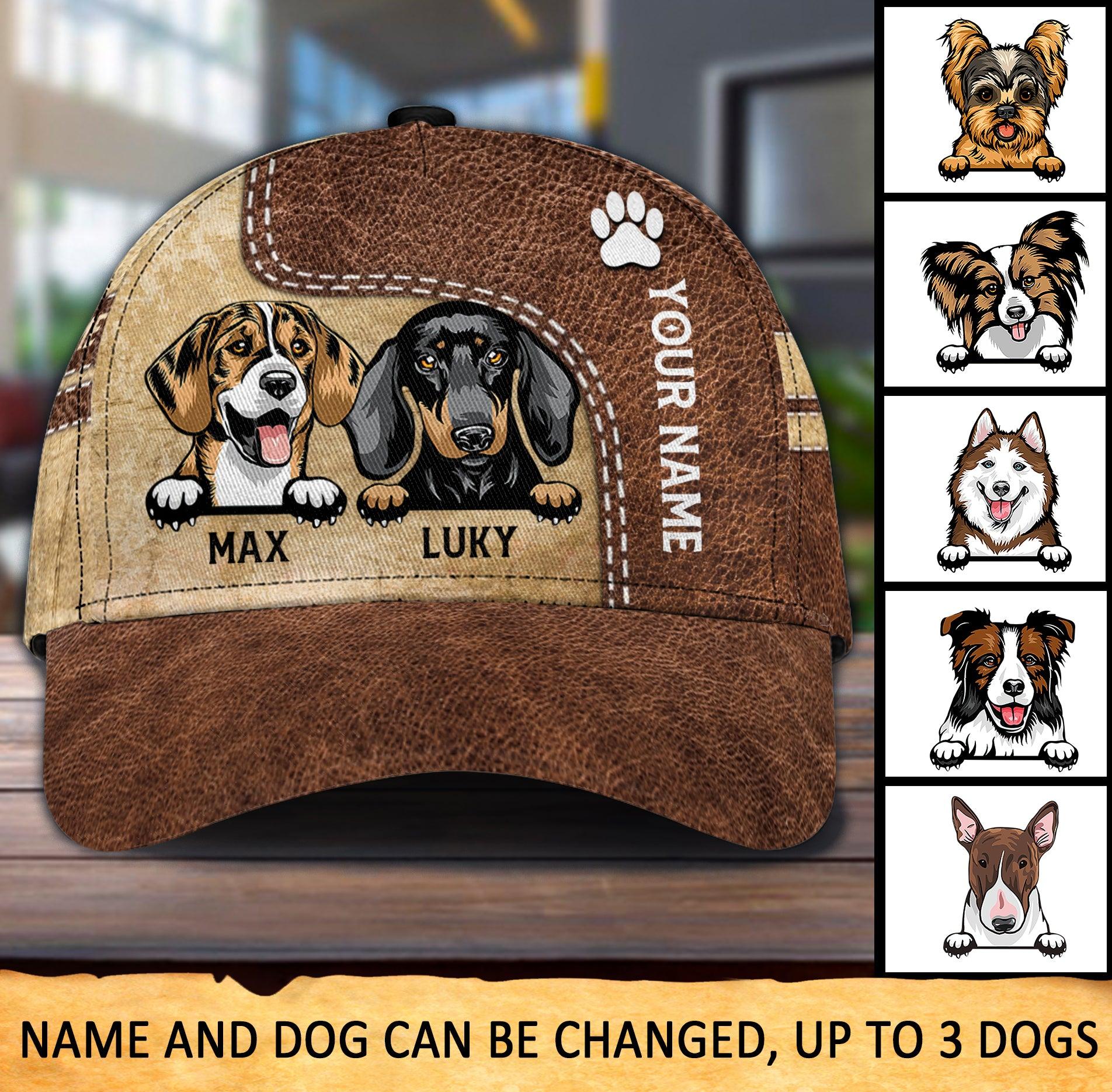 Dog Personalized Classic Cap, Personalized Gift for Dog Lovers, Dog Dad, Dog Mom Trucker Hats Custom Hats Gifts For Men & Women