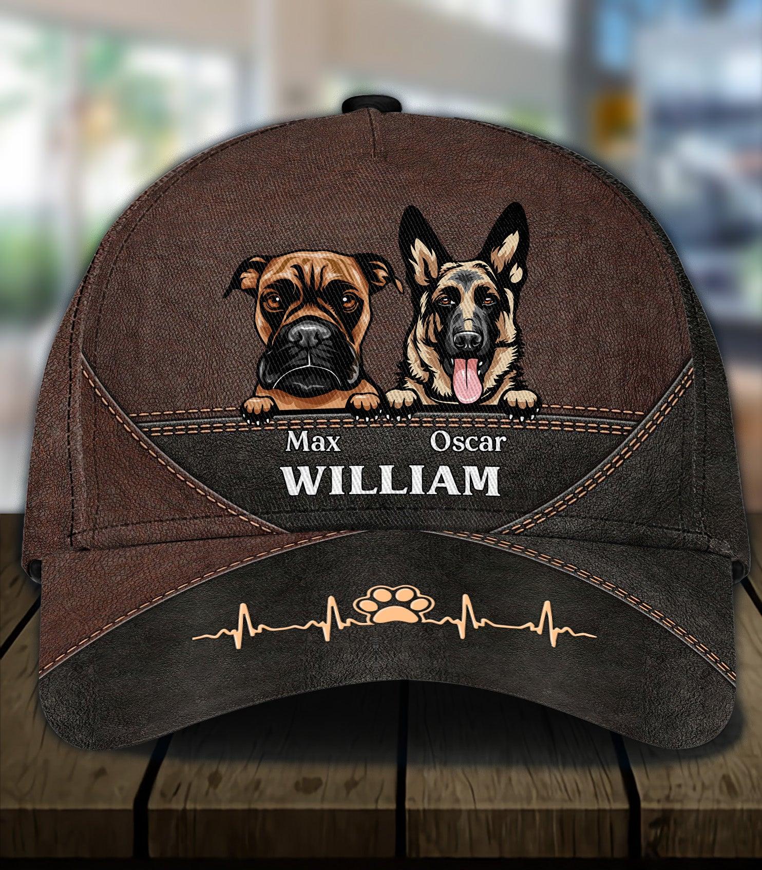 Dog Personalized Classic Cap, Personalized Gift for Dog Lovers, Dog Dad, Dog Mom Trucker Hats Custom Hats Gifts For Men & Women