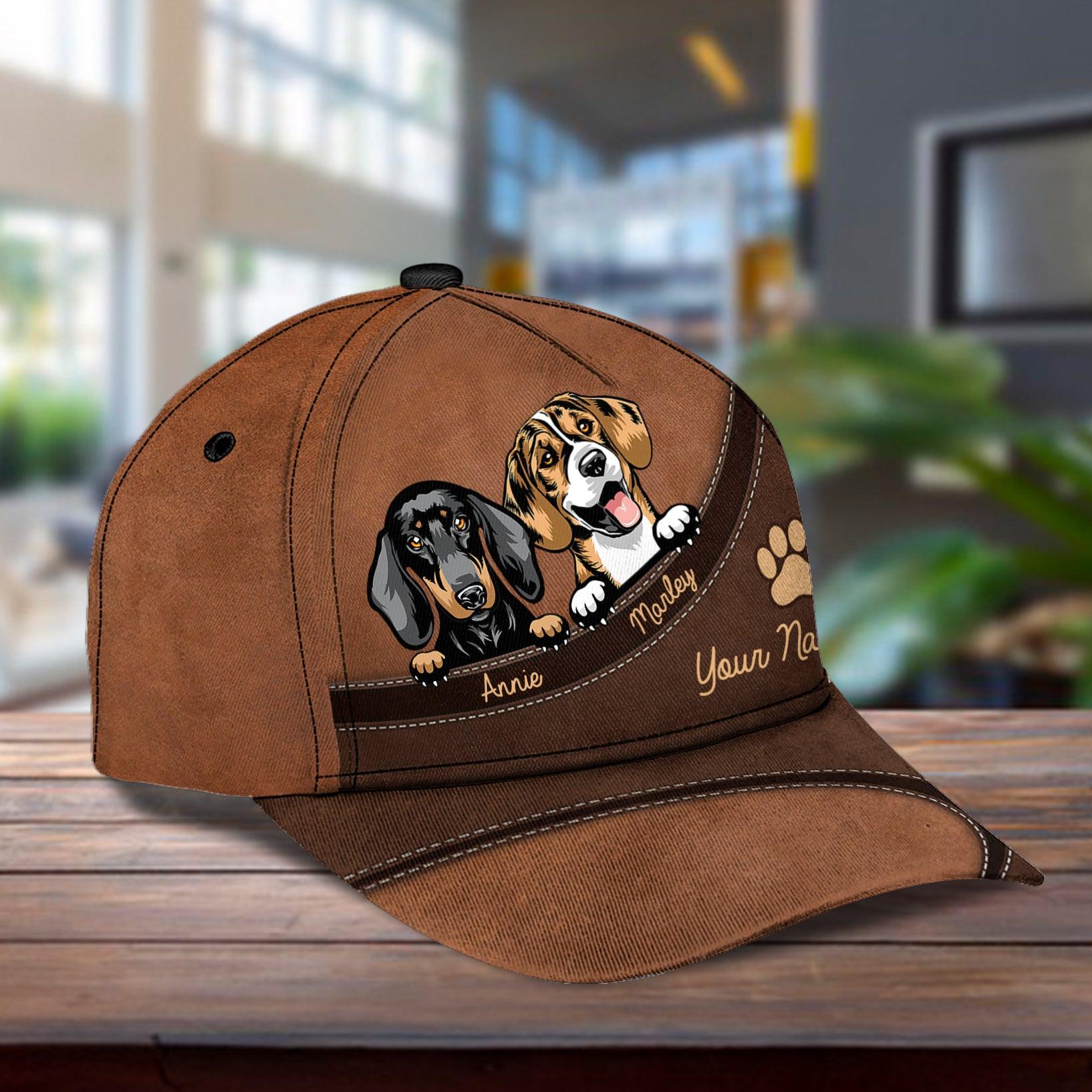Dog Personalized Classic Cap, Personalized Gift for Dog Lovers, Dog Dad, Dog Mom Trucker Hats Custom Hats Gifts For Men & Women