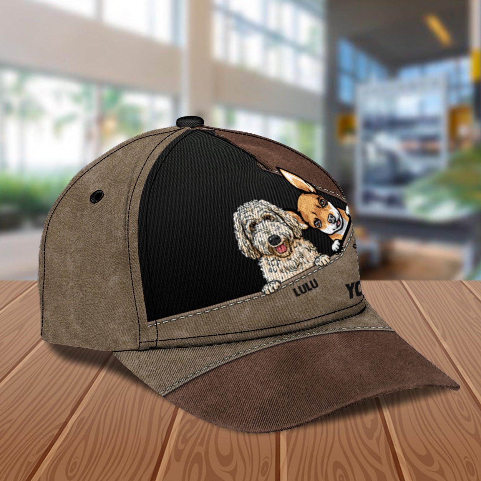Dog Personalized Classic Cap, Personalized Gift for Dog Lovers, Dog Dad, Dog Mom Trucker Hats Custom Hats Gifts For Men & Women