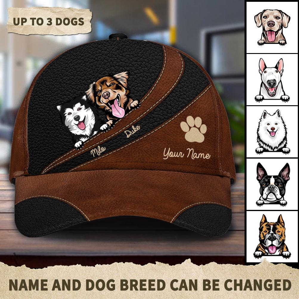 Dog Personalized Classic Cap, Personalized Gift for Dog Lovers, Dog Dad, Dog Mom Trucker Hats Custom Hats Gifts For Men & Women