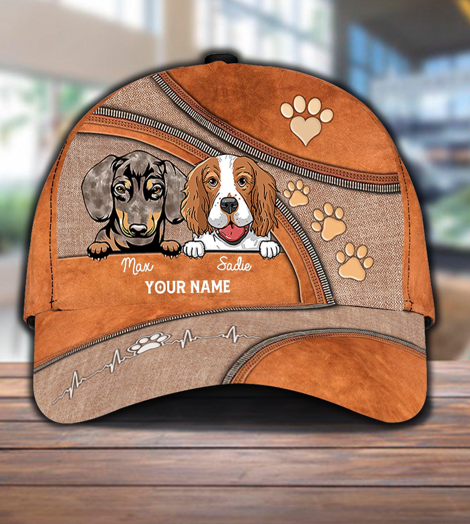 Dog Personalized Classic Cap, Personalized Gift for Dog Lovers, Dog Dad, Dog Mom Trucker Hats Custom Hats Gifts For Men & Women