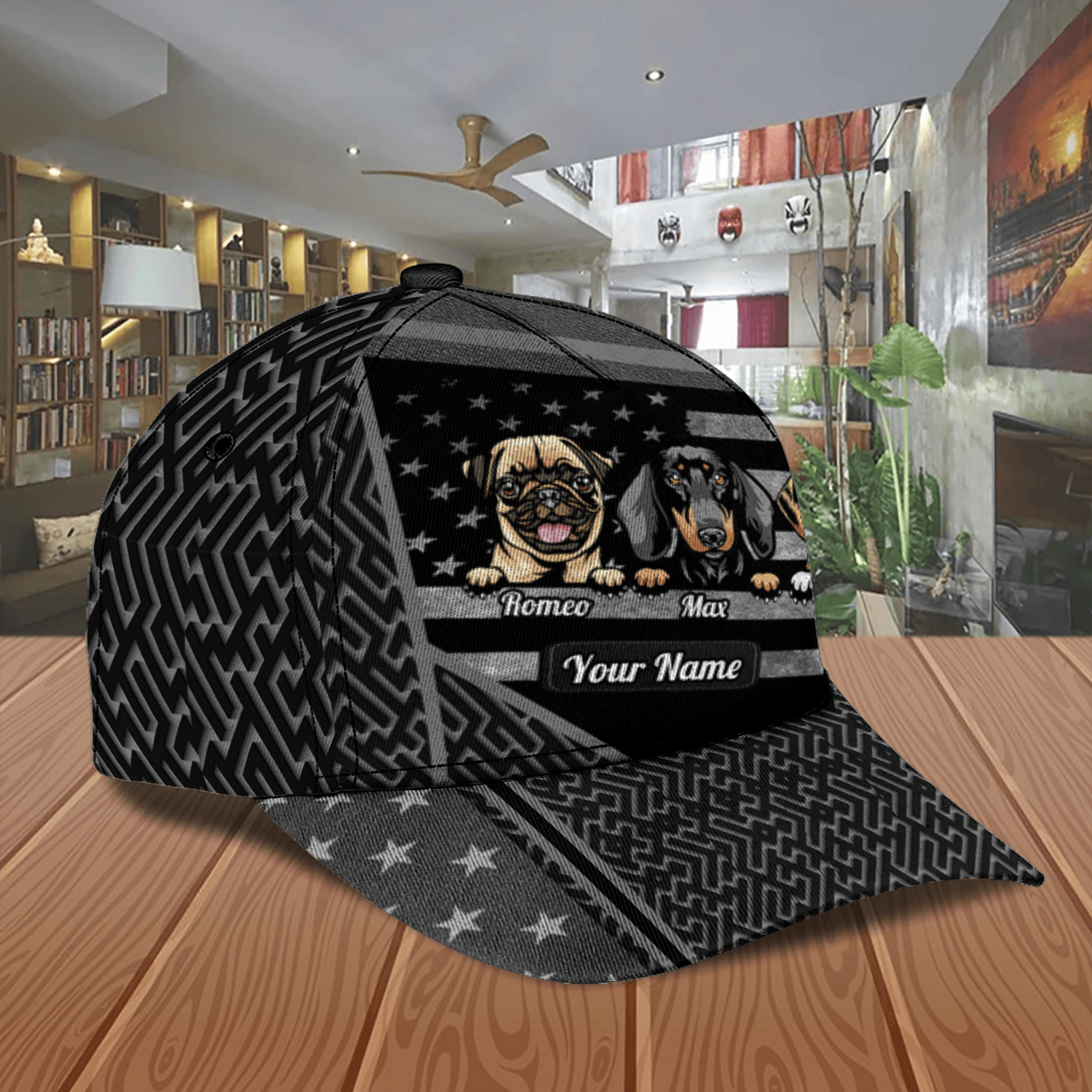 Dog Personalized Classic Cap, Personalized Gift for Dog Lovers, Dog Dad, Dog Mom Trucker Hats Custom Hats Gifts For Men & Women