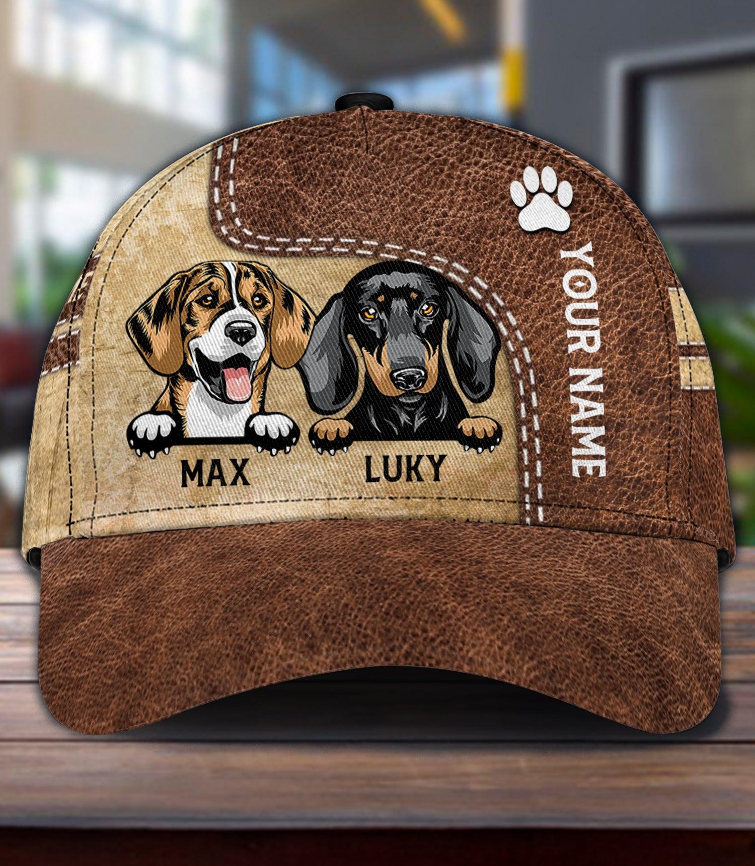 Dog Personalized Classic Cap, Personalized Gift for Dog Lovers, Dog Dad, Dog Mom Trucker Hats Custom Hats Gifts For Men & Women