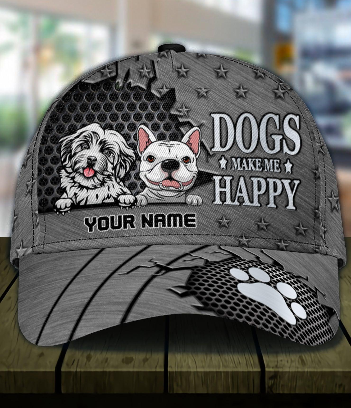 Dog Personalized Classic Cap, Personalized Gift for Dog Lovers, Dog Dad, Dog Mom Trucker Hats Custom Hats Gifts For Men & Women