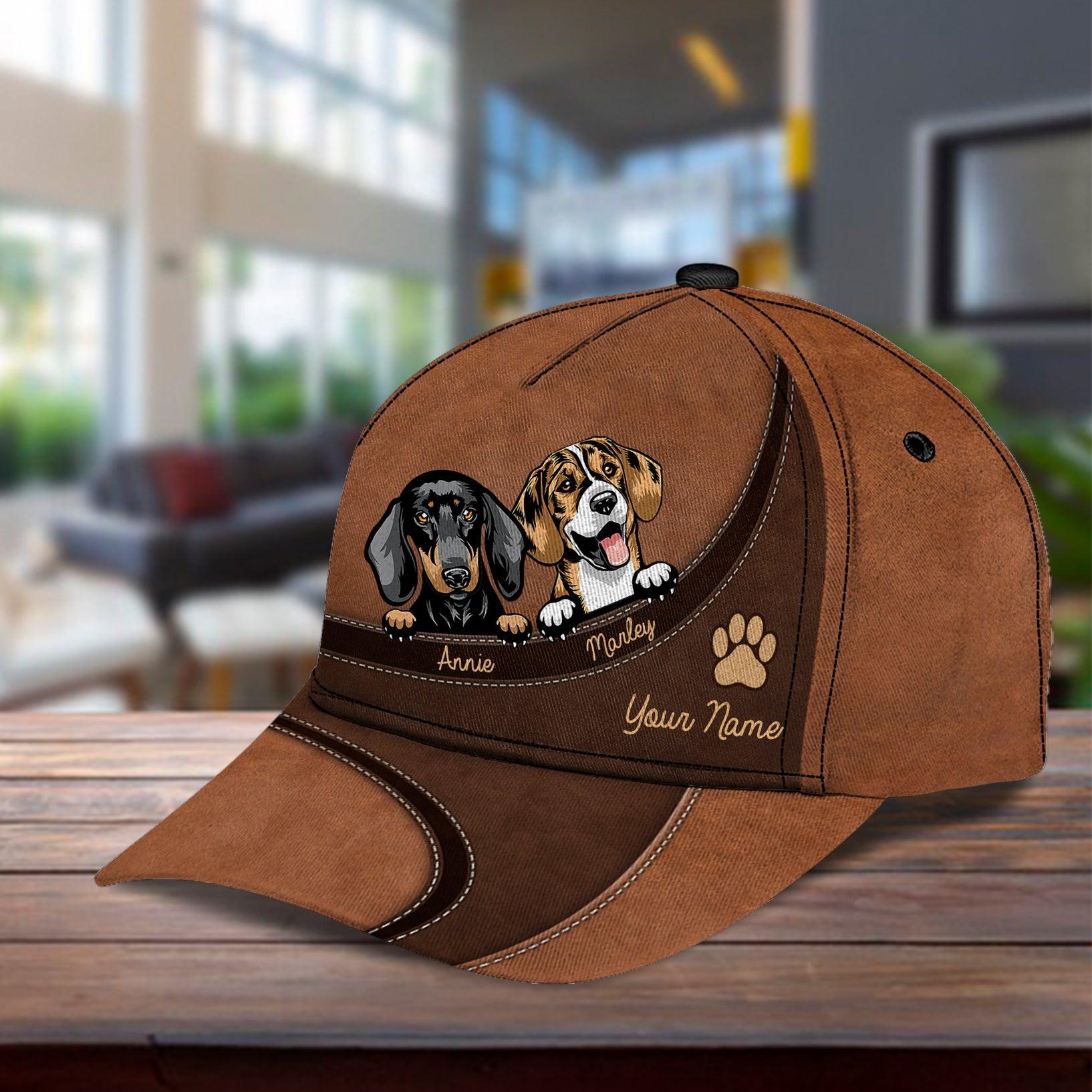 Dog Personalized Classic Cap, Personalized Gift for Dog Lovers, Dog Dad, Dog Mom Trucker Hats Custom Hats Gifts For Men & Women