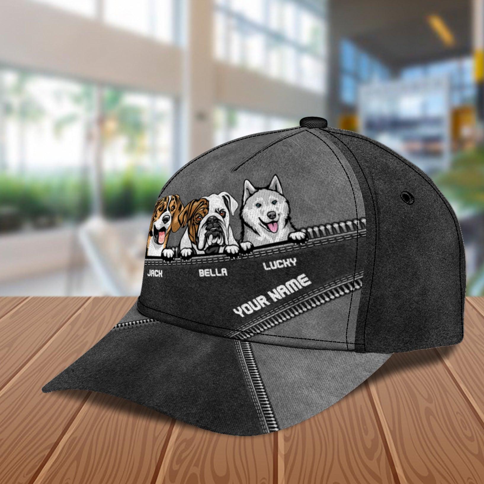 Dog Personalized Classic Cap, Personalized Gift for Dog Lovers, Dog Dad, Dog Mom Trucker Hats Custom Hats Gifts For Men & Women