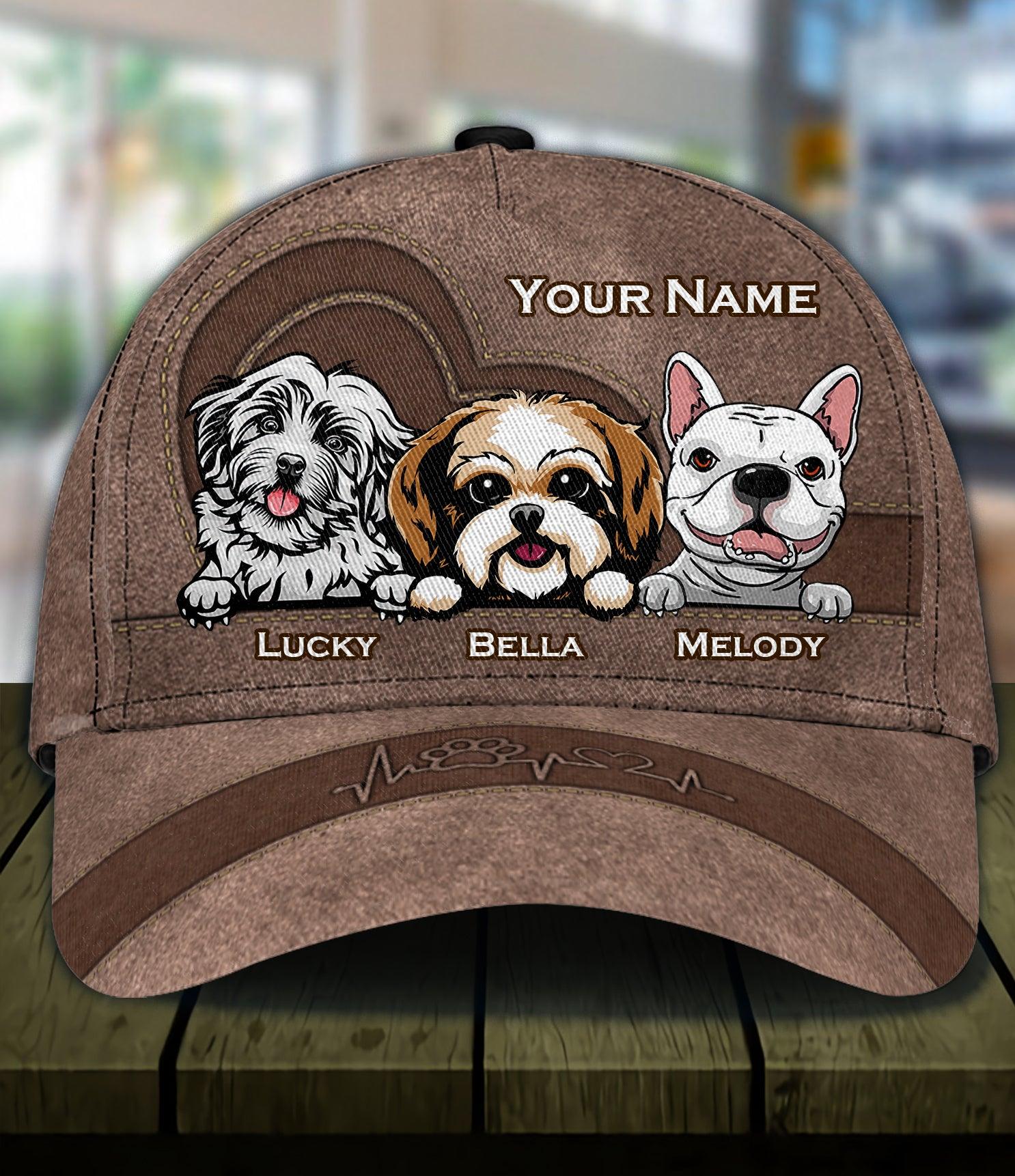Dog Personalized Classic Cap, Personalized Gift for Dog Lovers, Dog Dad, Dog Mom Trucker Hats Custom Hats Gifts For Men & Women