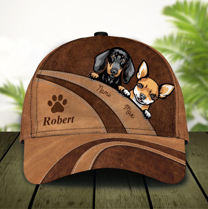 Dog Personalized Classic Cap, Personalized Gift for Dog Lovers, Dog Dad, Dog Mom Trucker Hats Custom Hats Gifts For Men & Women