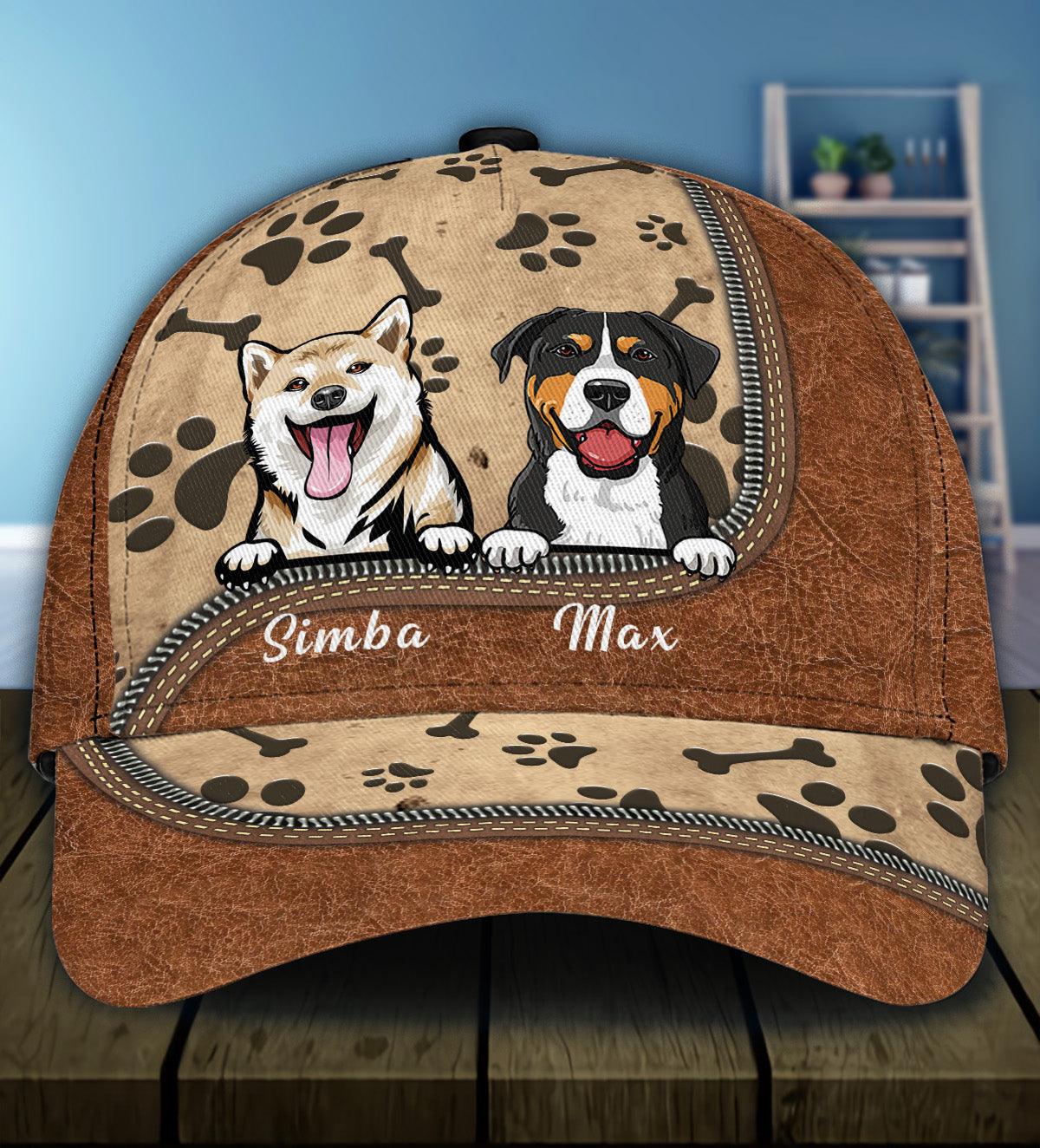 Dog Personalized Classic Cap, Personalized Gift for Dog Lovers, Dog Dad, Dog Mom Trucker Hats Custom Hats Gifts For Men & Women
