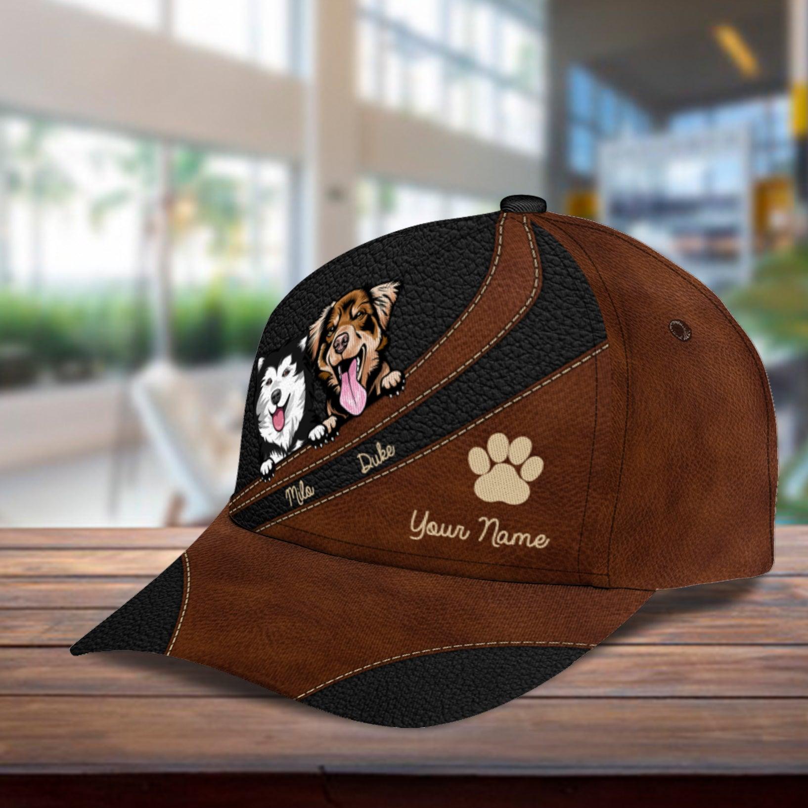 Dog Personalized Classic Cap, Personalized Gift for Dog Lovers, Dog Dad, Dog Mom Trucker Hats Custom Hats Gifts For Men & Women