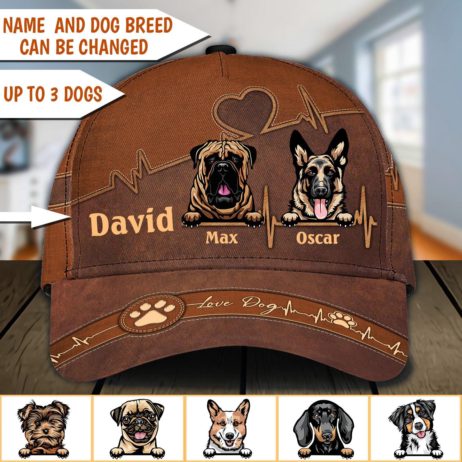 Dog Personalized Classic Cap, Personalized Gift for Dog Lovers, Dog Dad, Dog Mom Trucker Hats Custom Hats Gifts For Men & Women