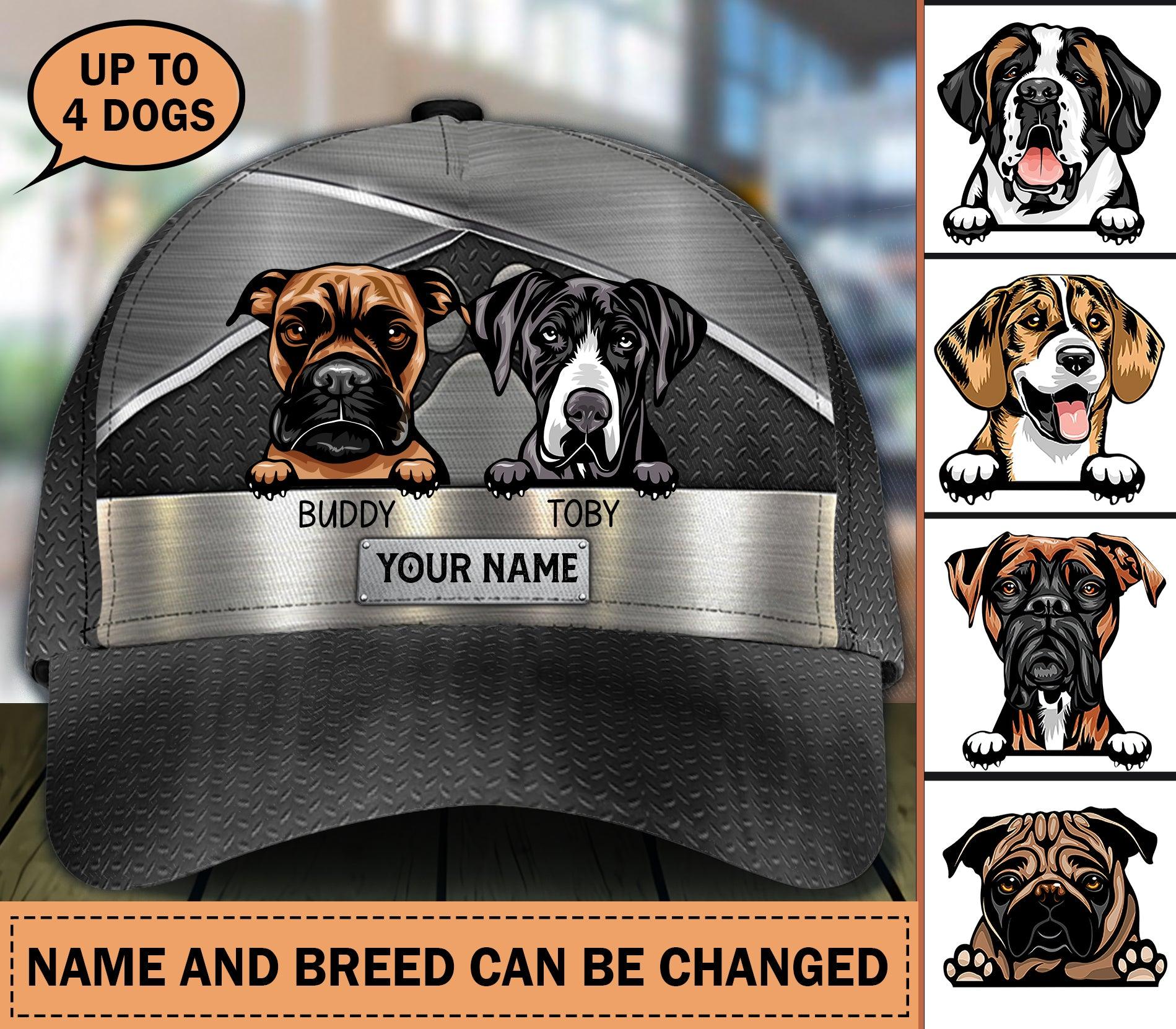 Dog Personalized Classic Cap, Personalized Gift for Dog Lovers, Dog Dad, Dog Mom Trucker Hats Custom Hats Gifts For Men & Women