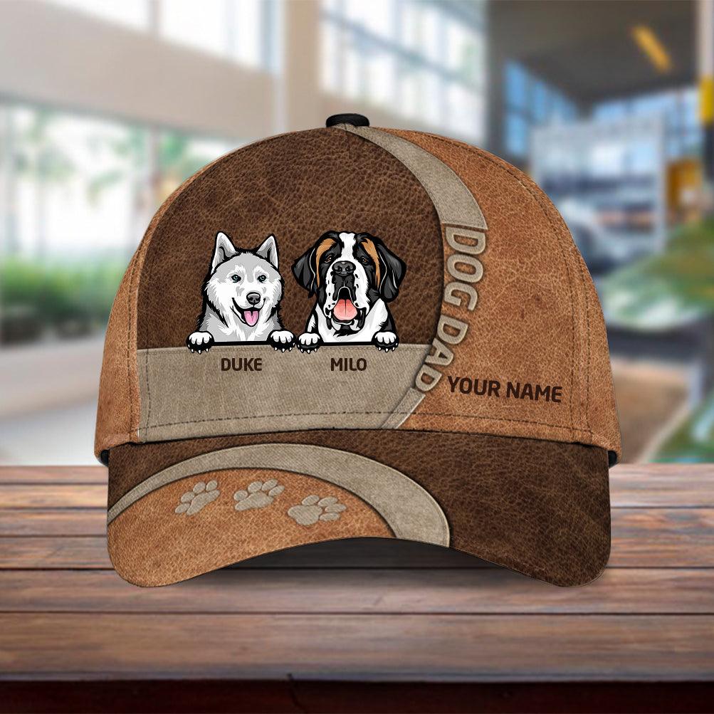 Dog Personalized Classic Cap, Personalized Gift for Dog Lovers, Dog Dad, Dog Mom Trucker Hats Custom Hats Gifts For Men & Women