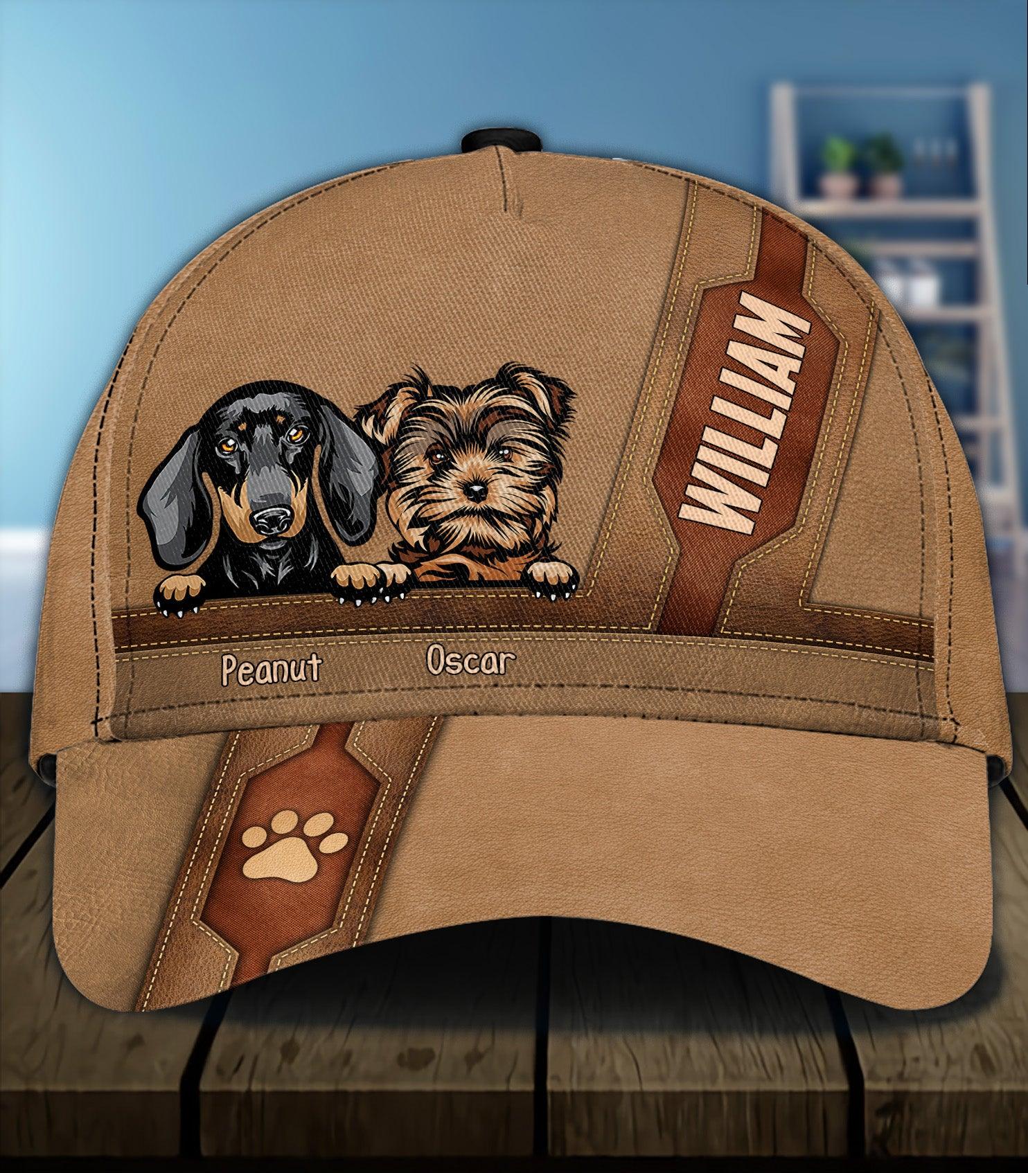Dog Personalized Classic Cap, Personalized Gift for Dog Lovers, Dog Dad, Dog Mom Trucker Hats Custom Hats Gifts For Men & Women