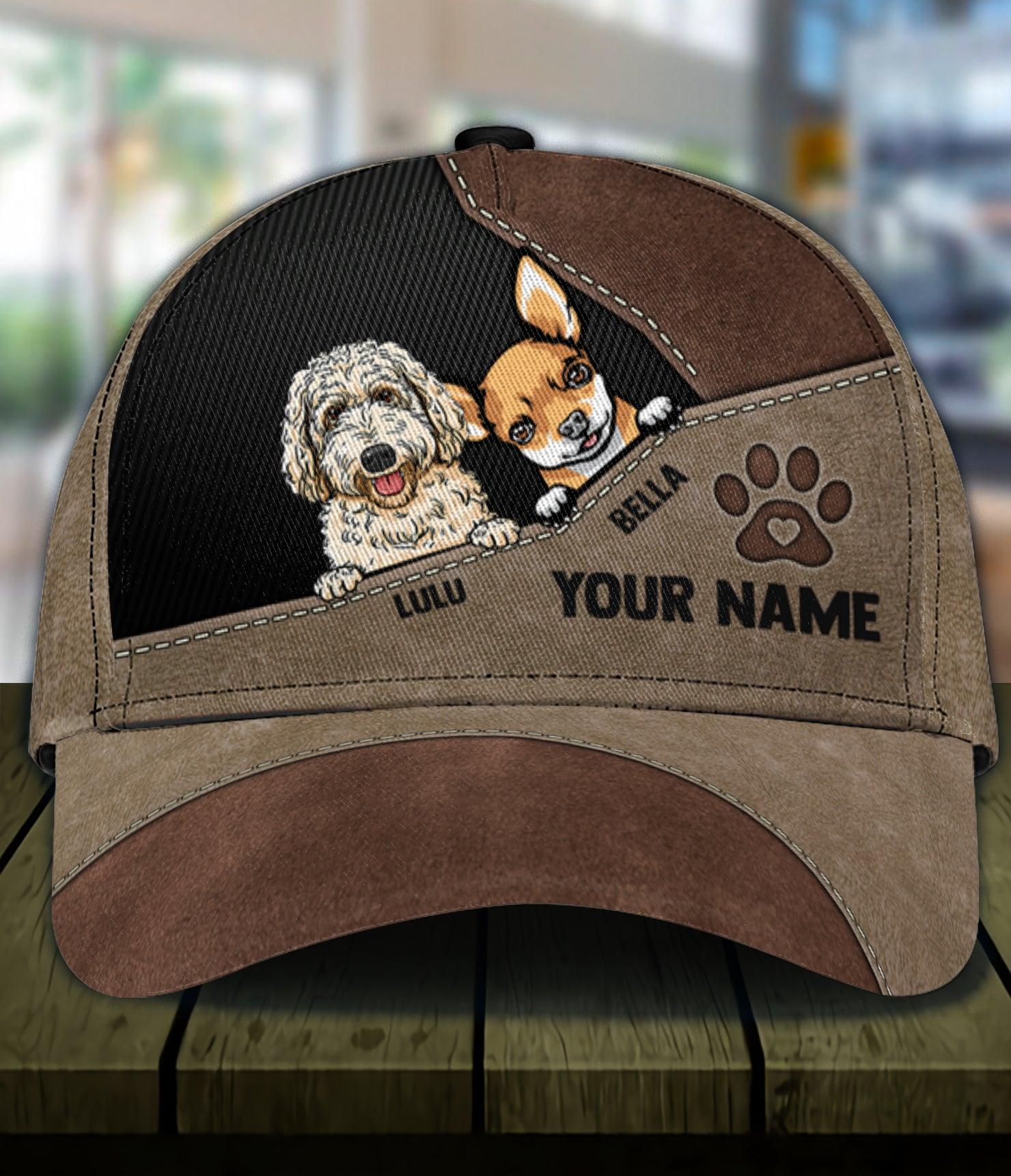 Dog Personalized Classic Cap, Personalized Gift for Dog Lovers, Dog Dad, Dog Mom Trucker Hats Custom Hats Gifts For Men & Women