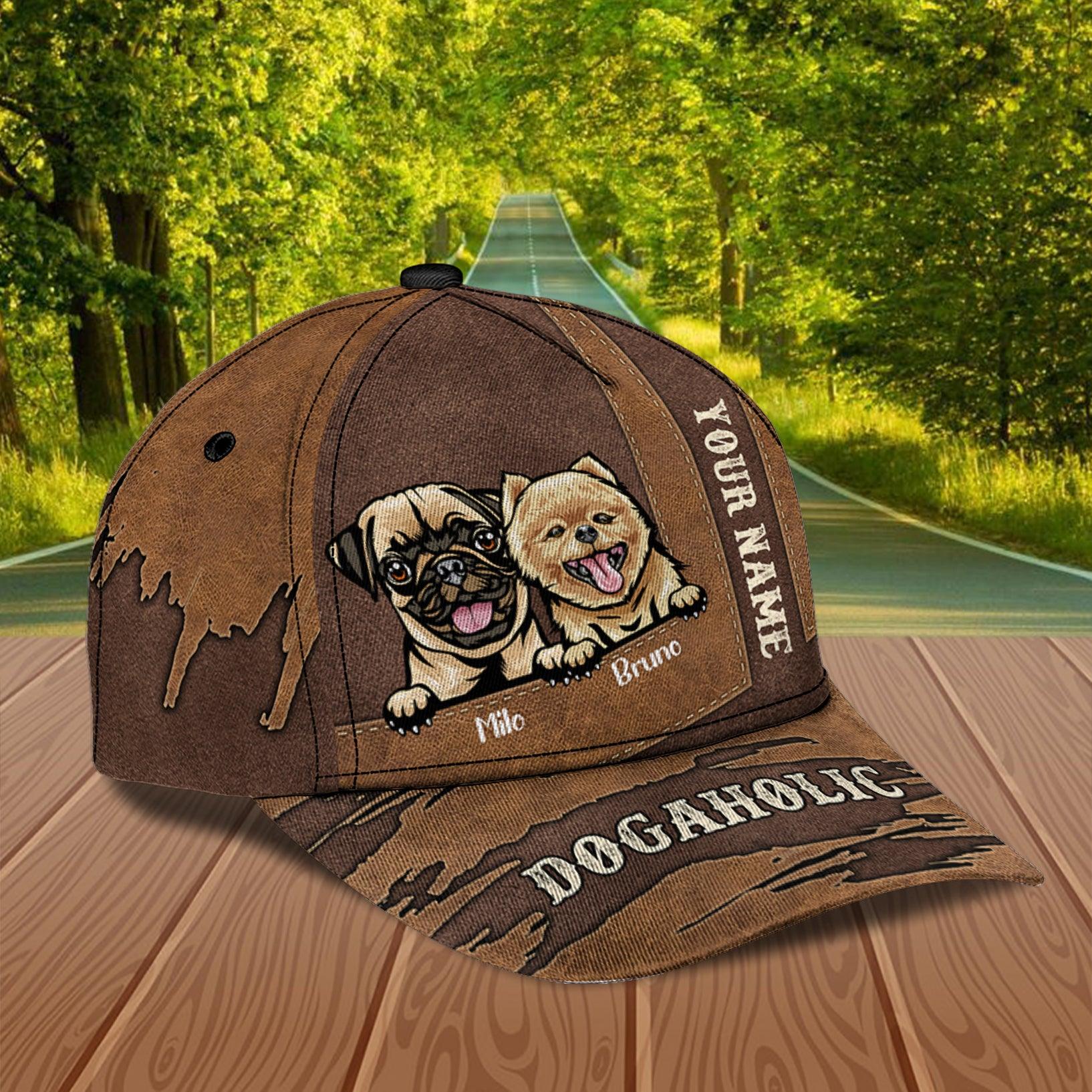 Dog Personalized Classic Cap, Personalized Gift for Dog Lovers, Dog Dad, Dog Mom Trucker Hats Custom Hats Gifts For Men & Women