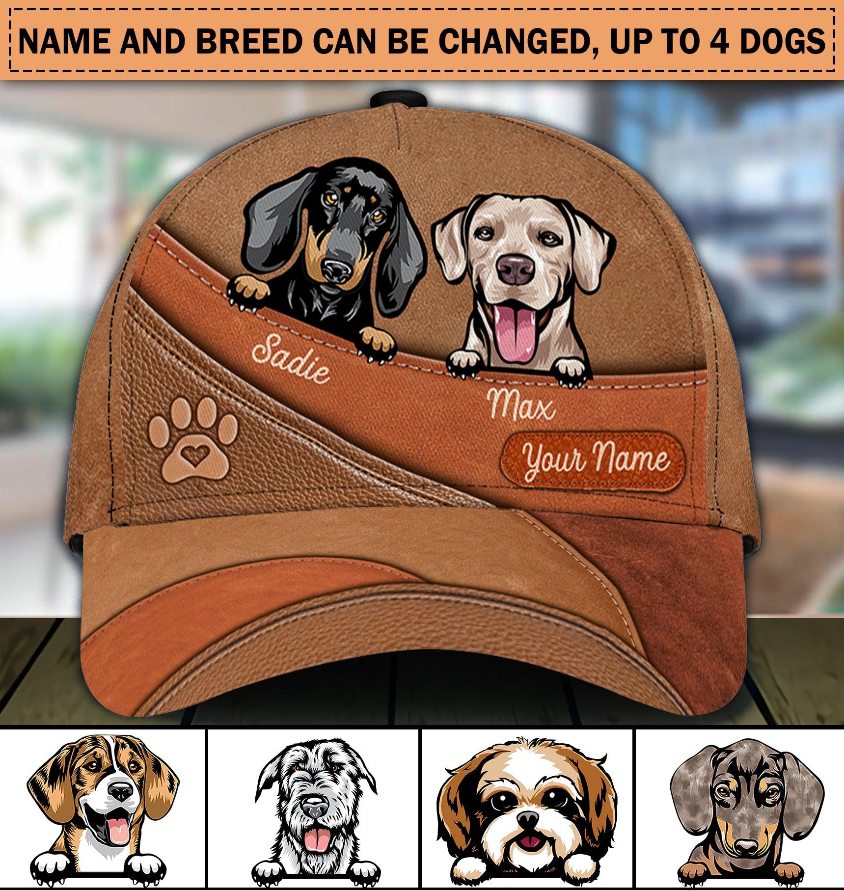 Dog Personalized Classic Cap, Personalized Gift for Dog Lovers, Dog Dad, Dog Mom Trucker Hats Custom Hats Gifts For Men & Women