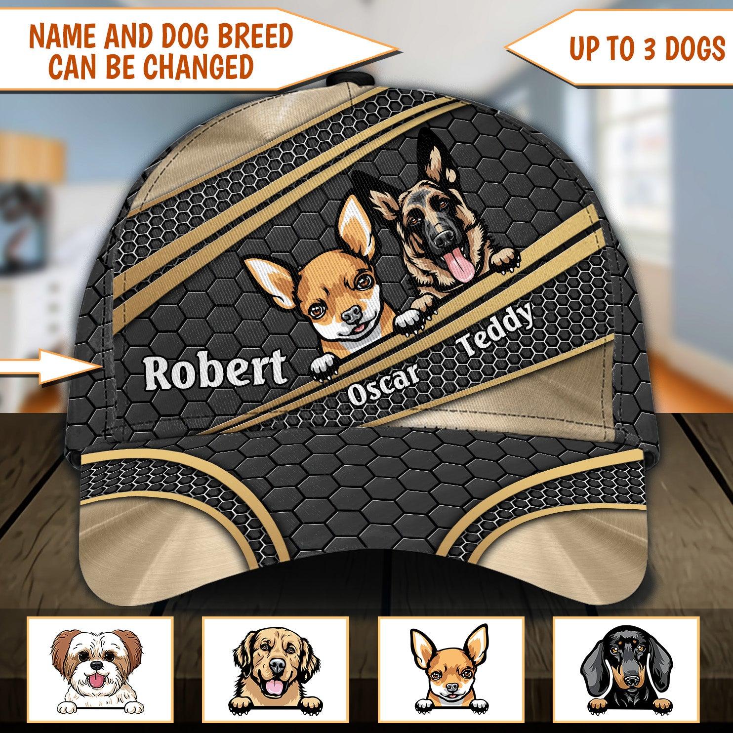 Dog Personalized Classic Cap, Personalized Gift for Dog Lovers, Dog Dad, Dog Mom Trucker Hats Custom Hats Gifts For Men & Women