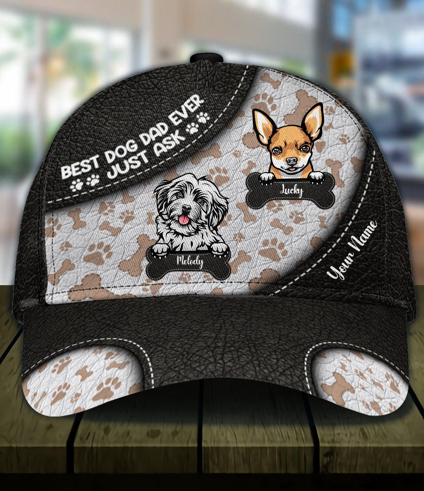 Dog Personalized Classic Cap, Personalized Gift for Dog Lovers, Dog Dad, Dog Mom Trucker Hats Custom Hats Gifts For Men & Women