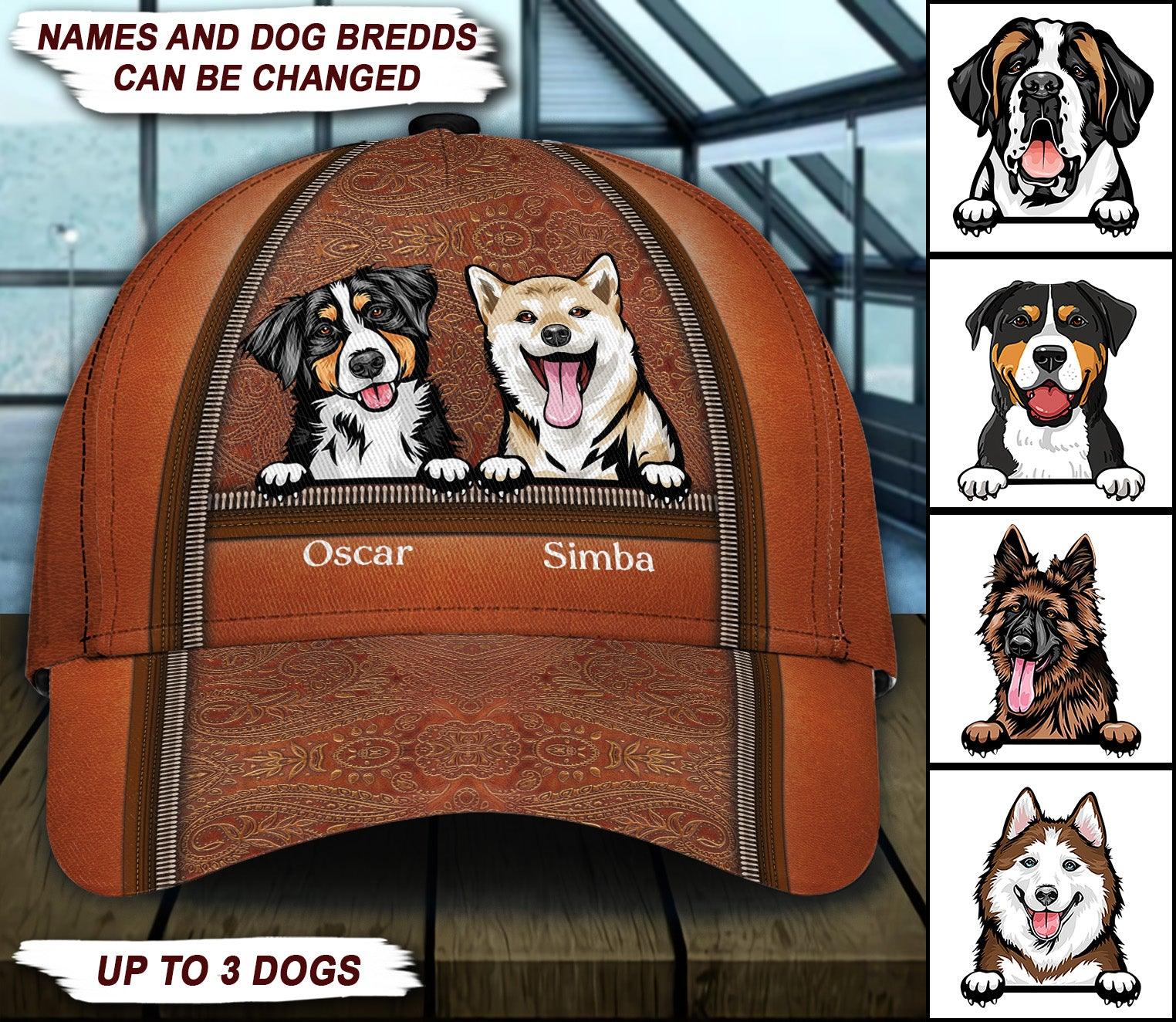 Dog Personalized Classic Cap, Personalized Gift for Dog Lovers, Dog Dad, Dog Mom Trucker Hats Custom Hats Gifts For Men & Women