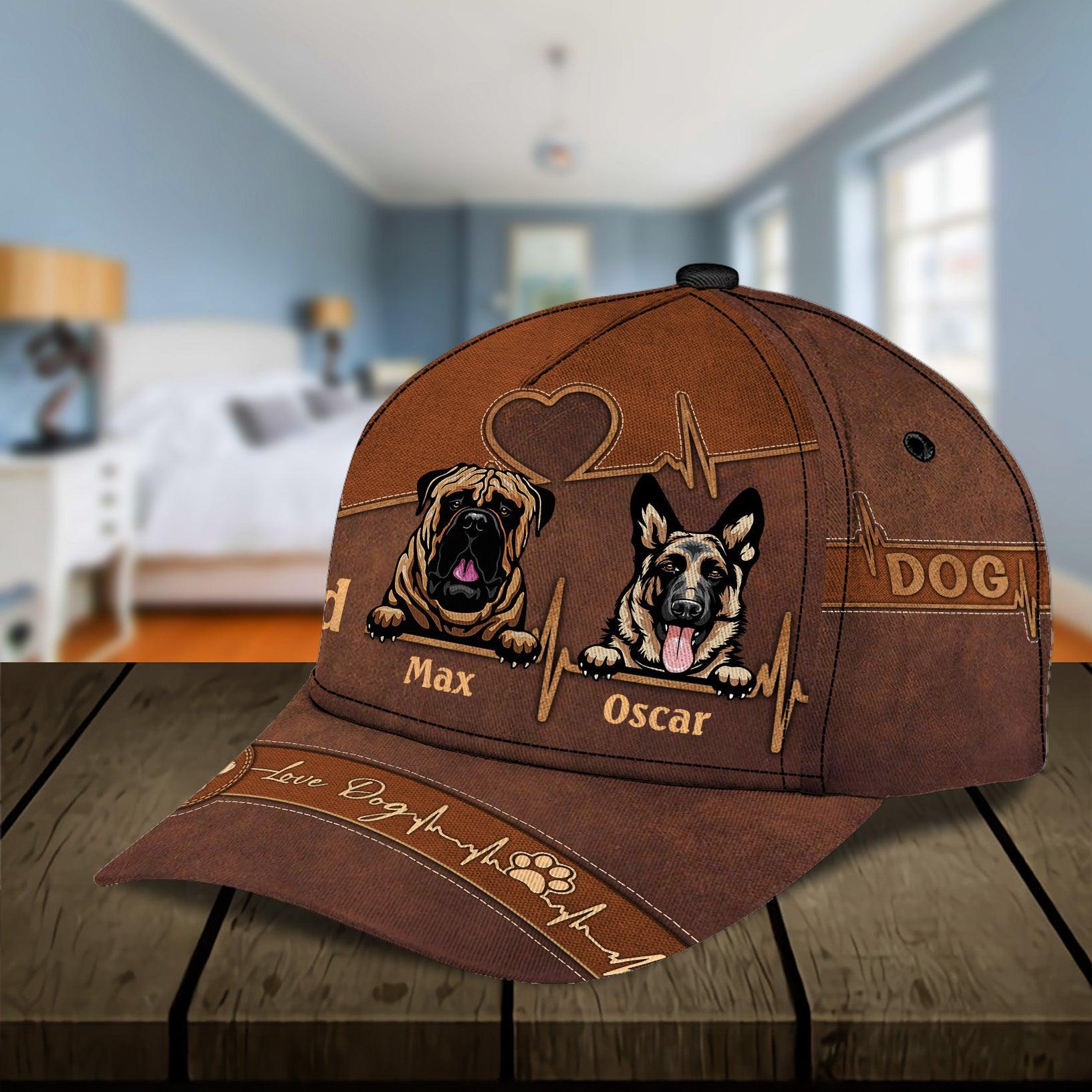 Dog Personalized Classic Cap, Personalized Gift for Dog Lovers, Dog Dad, Dog Mom Trucker Hats Custom Hats Gifts For Men & Women