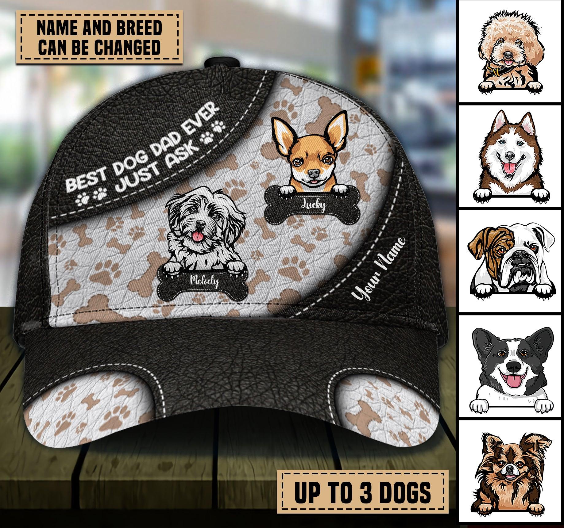 Dog Personalized Classic Cap, Personalized Gift for Dog Lovers, Dog Dad, Dog Mom Trucker Hats Custom Hats Gifts For Men & Women