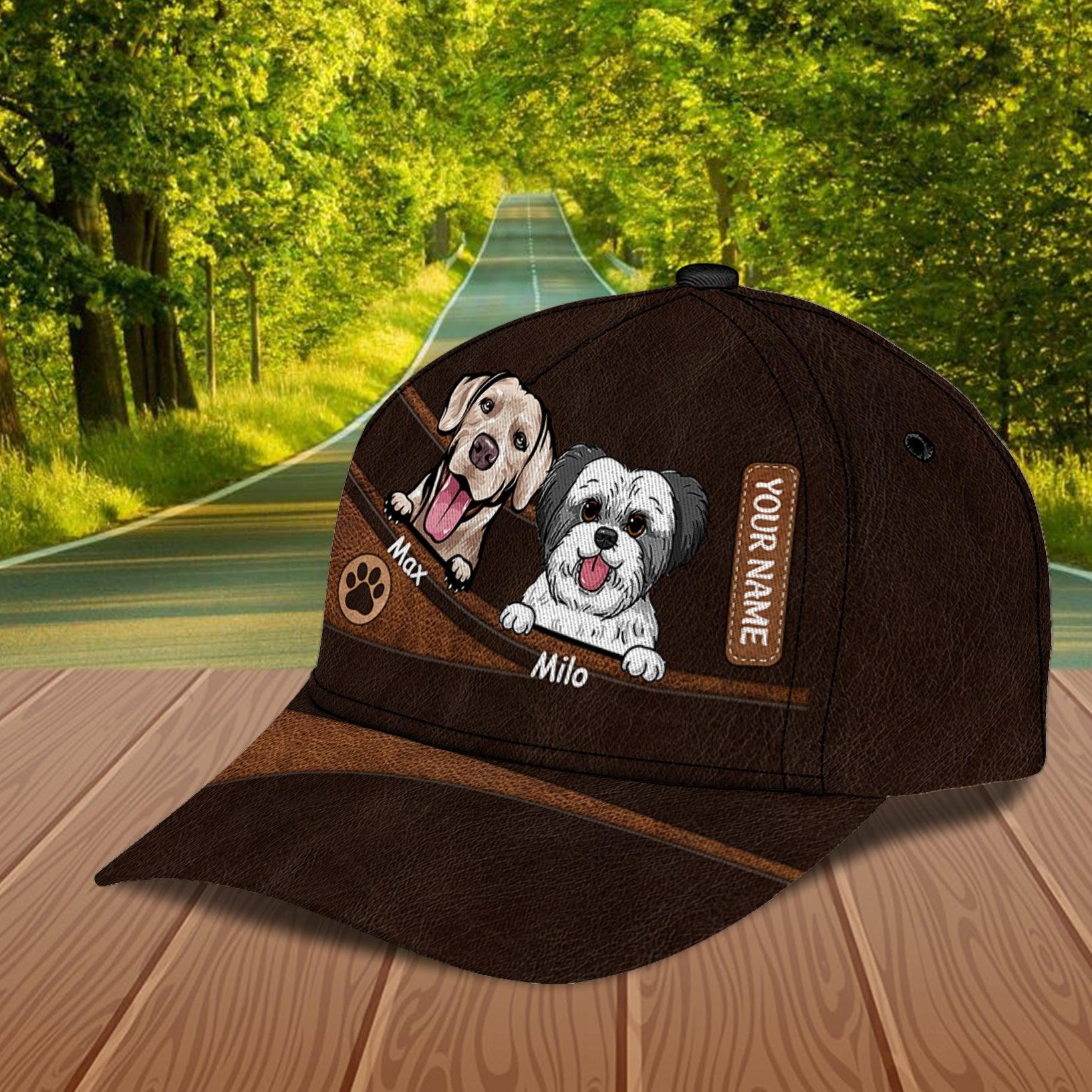 Dog Personalized Classic Cap, Personalized Gift for Dog Lovers, Dog Dad, Dog Mom Trucker Hats Custom Hats Gifts For Men & Women