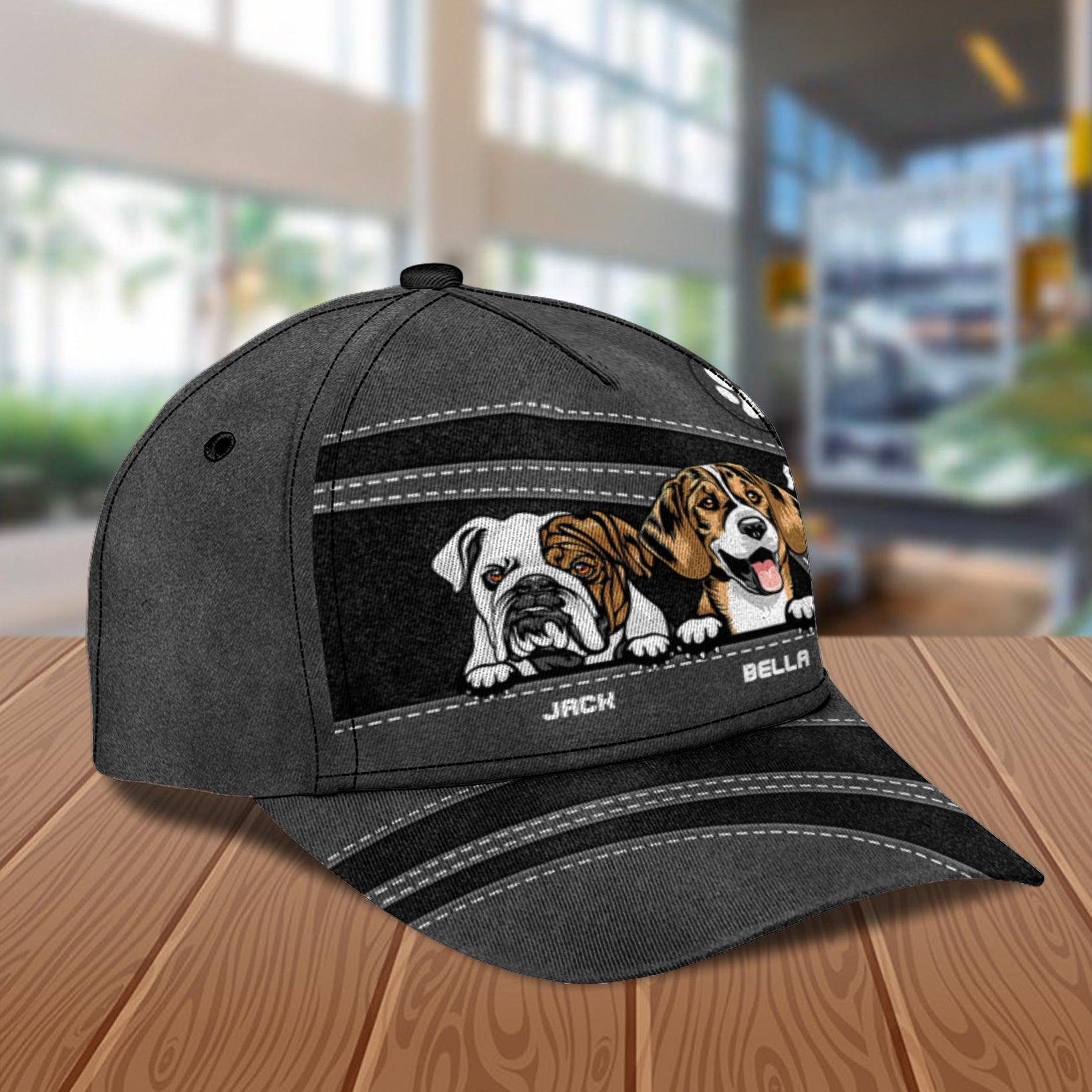 Dog Personalized Classic Cap, Personalized Gift for Dog Lovers, Dog Dad, Dog Mom Trucker Hats Custom Hats Gifts For Men & Women