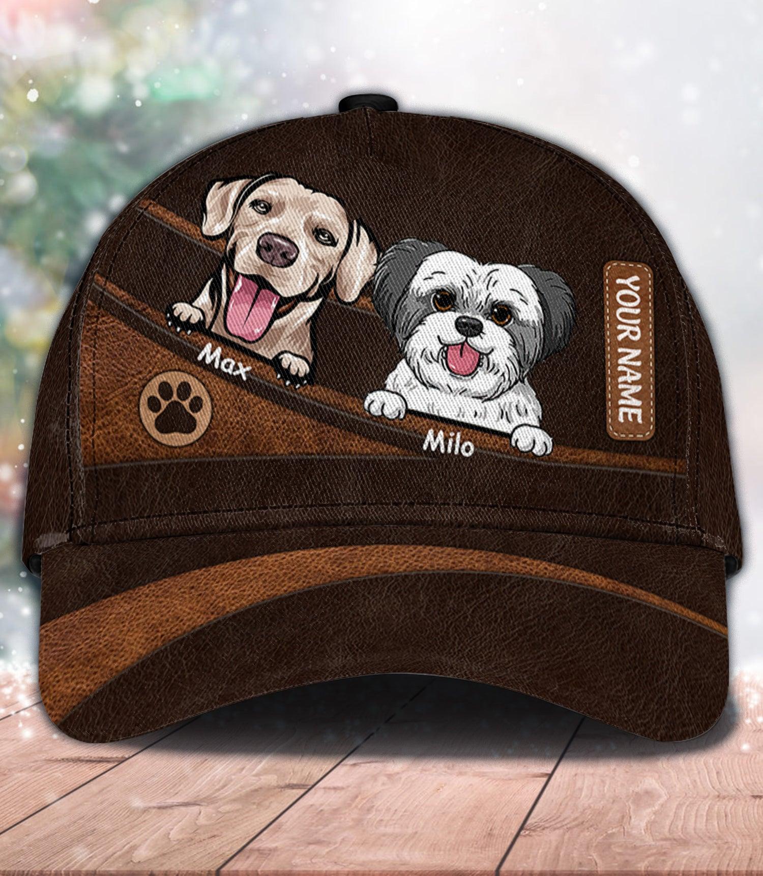 Dog Personalized Classic Cap, Personalized Gift for Dog Lovers, Dog Dad, Dog Mom Trucker Hats Custom Hats Gifts For Men & Women