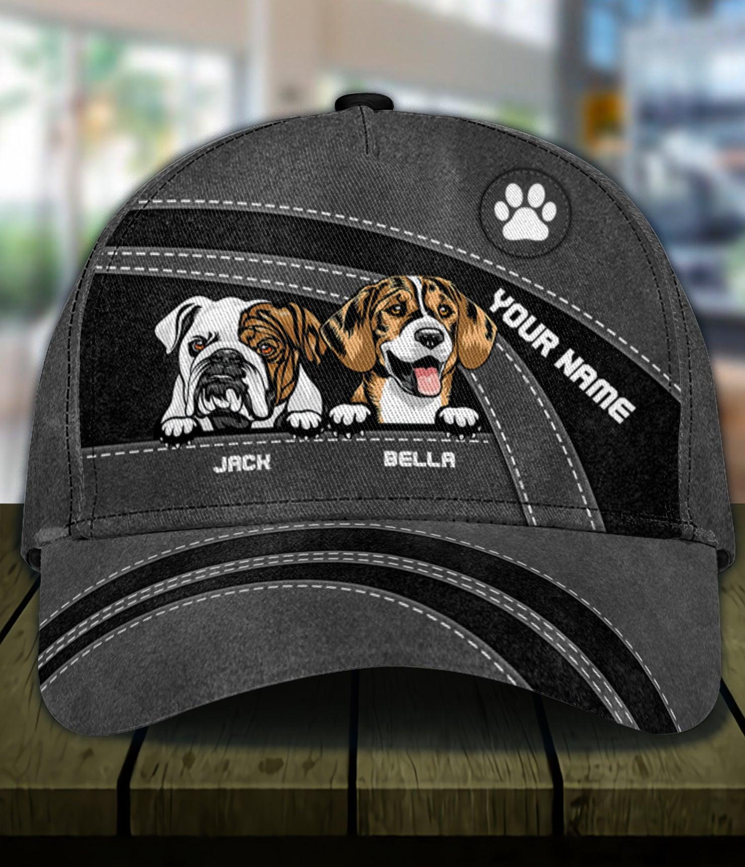 Dog Personalized Classic Cap, Personalized Gift for Dog Lovers, Dog Dad, Dog Mom Trucker Hats Custom Hats Gifts For Men & Women
