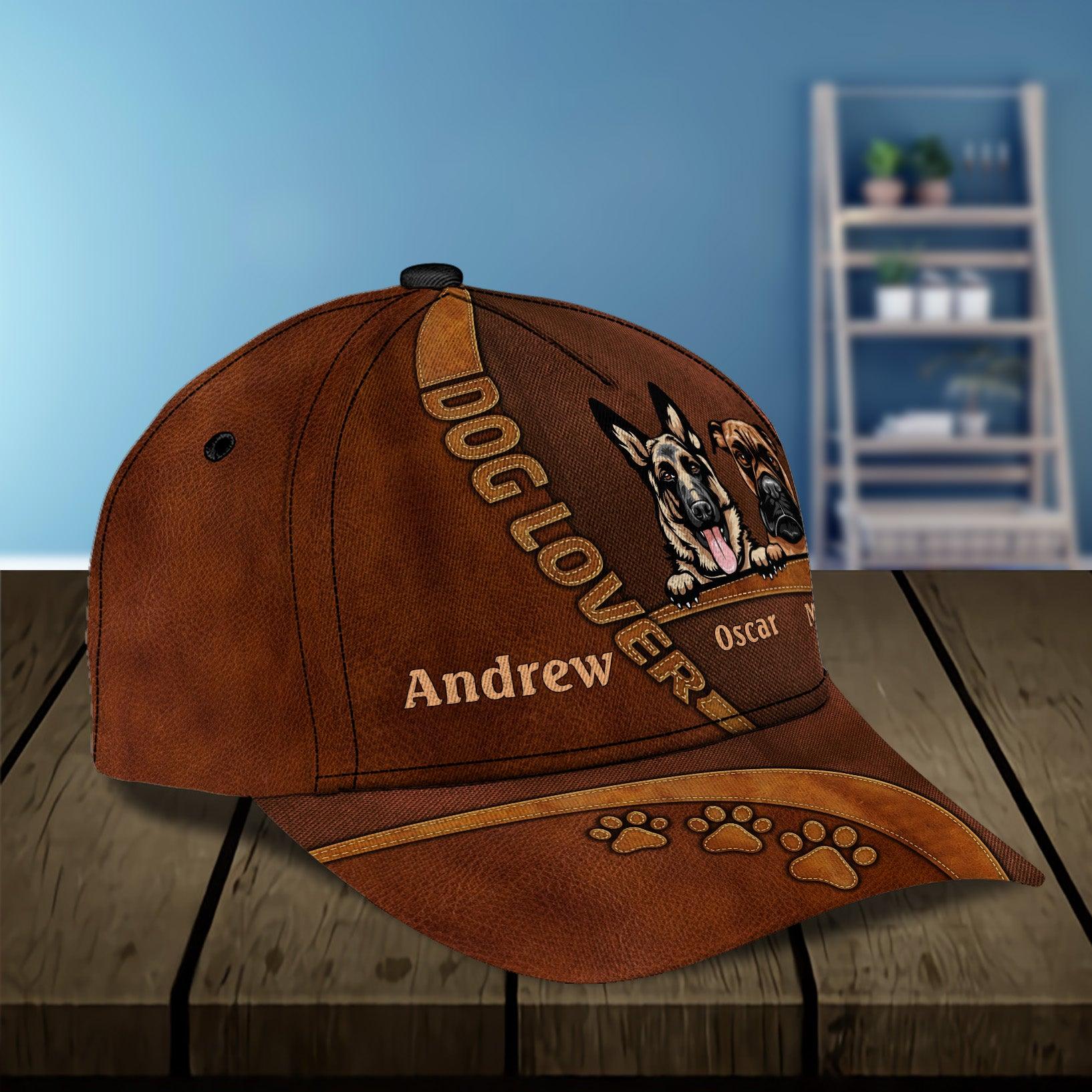 Dog Personalized Classic Cap, Personalized Gift for Dog Lovers, Dog Dad, Dog Mom Trucker Hats Custom Hats Gifts For Men & Women
