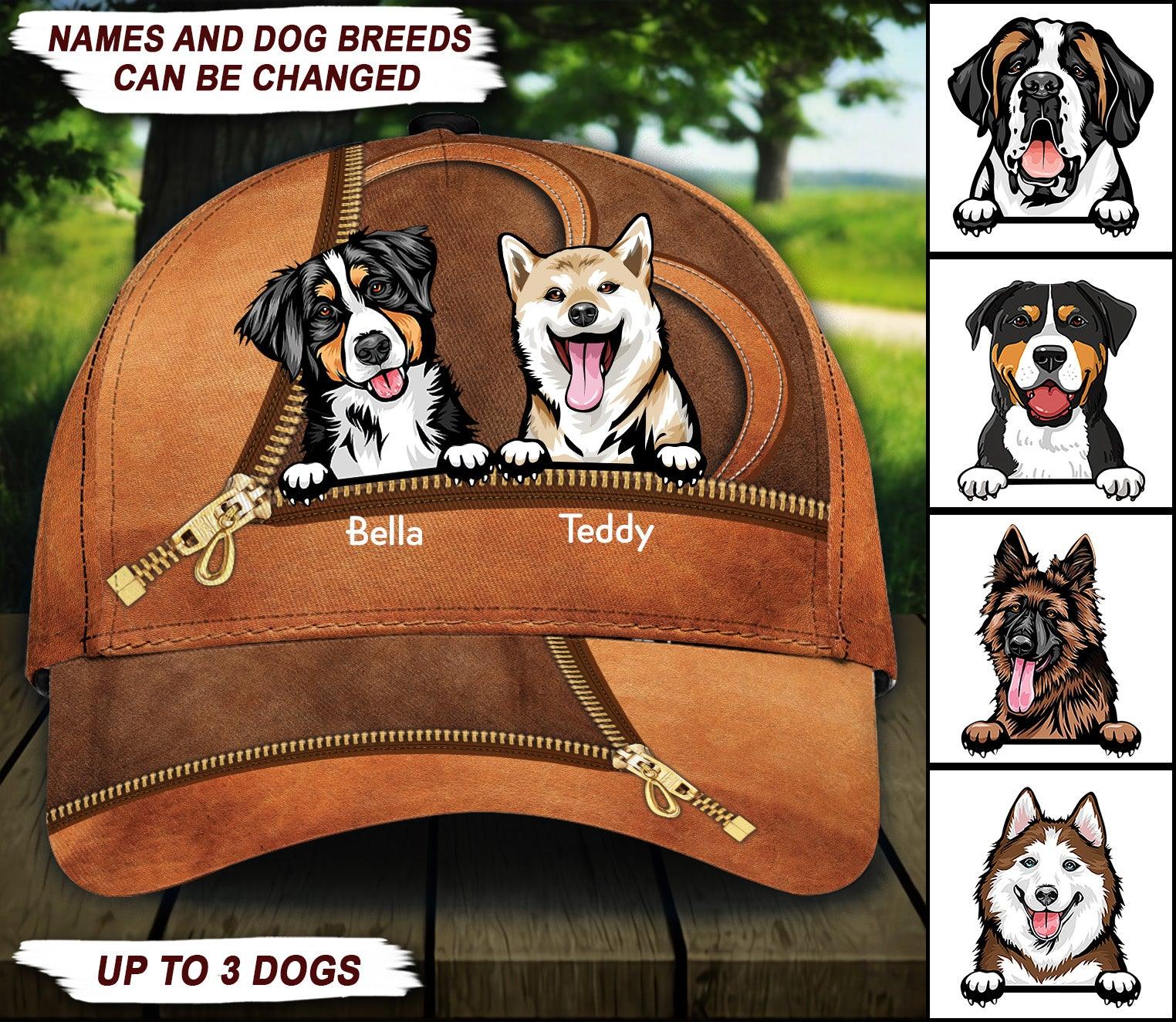 Dog Personalized Classic Cap, Personalized Gift for Dog Lovers, Dog Dad, Dog Mom Trucker Hats Custom Hats Gifts For Men & Women