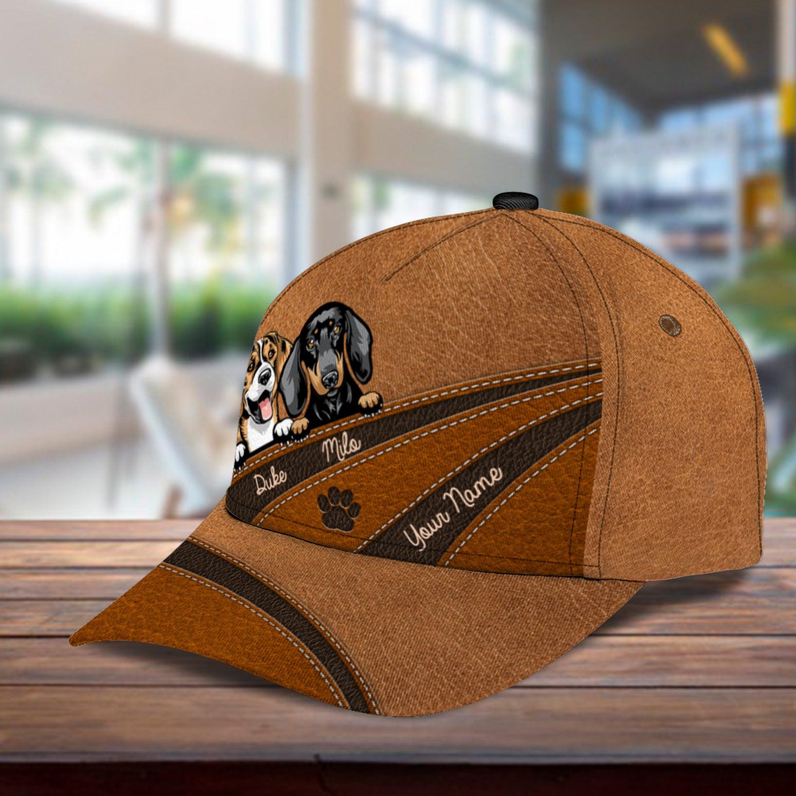 Dog Personalized Classic Cap, Personalized Gift for Dog Lovers, Dog Dad, Dog Mom Trucker Hats Custom Hats Gifts For Men & Women