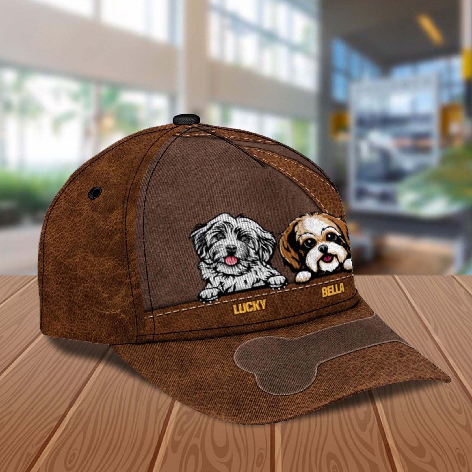 Dog Personalized Classic Cap, Personalized Gift for Dog Lovers, Dog Dad, Dog Mom Trucker Hats Custom Hats Gifts For Men & Women