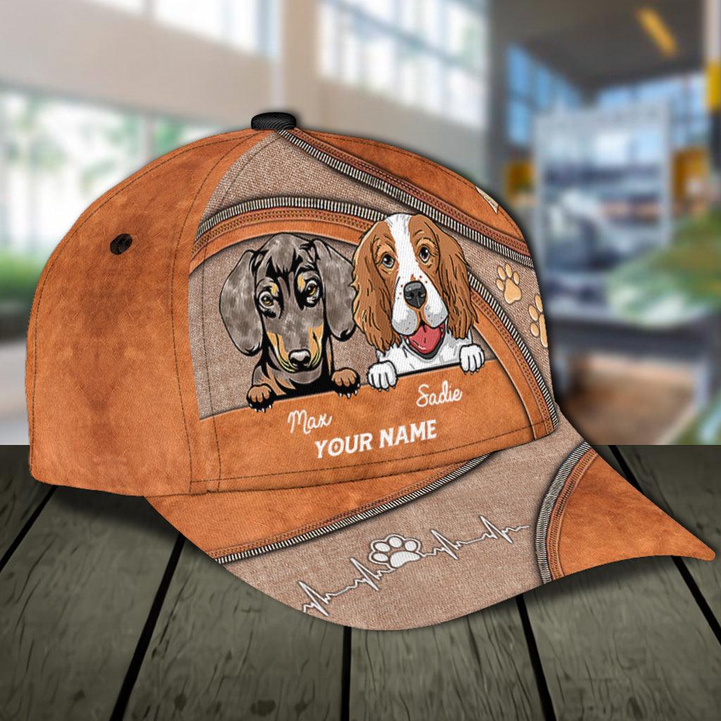 Dog Personalized Classic Cap, Personalized Gift for Dog Lovers, Dog Dad, Dog Mom Trucker Hats Custom Hats Gifts For Men & Women