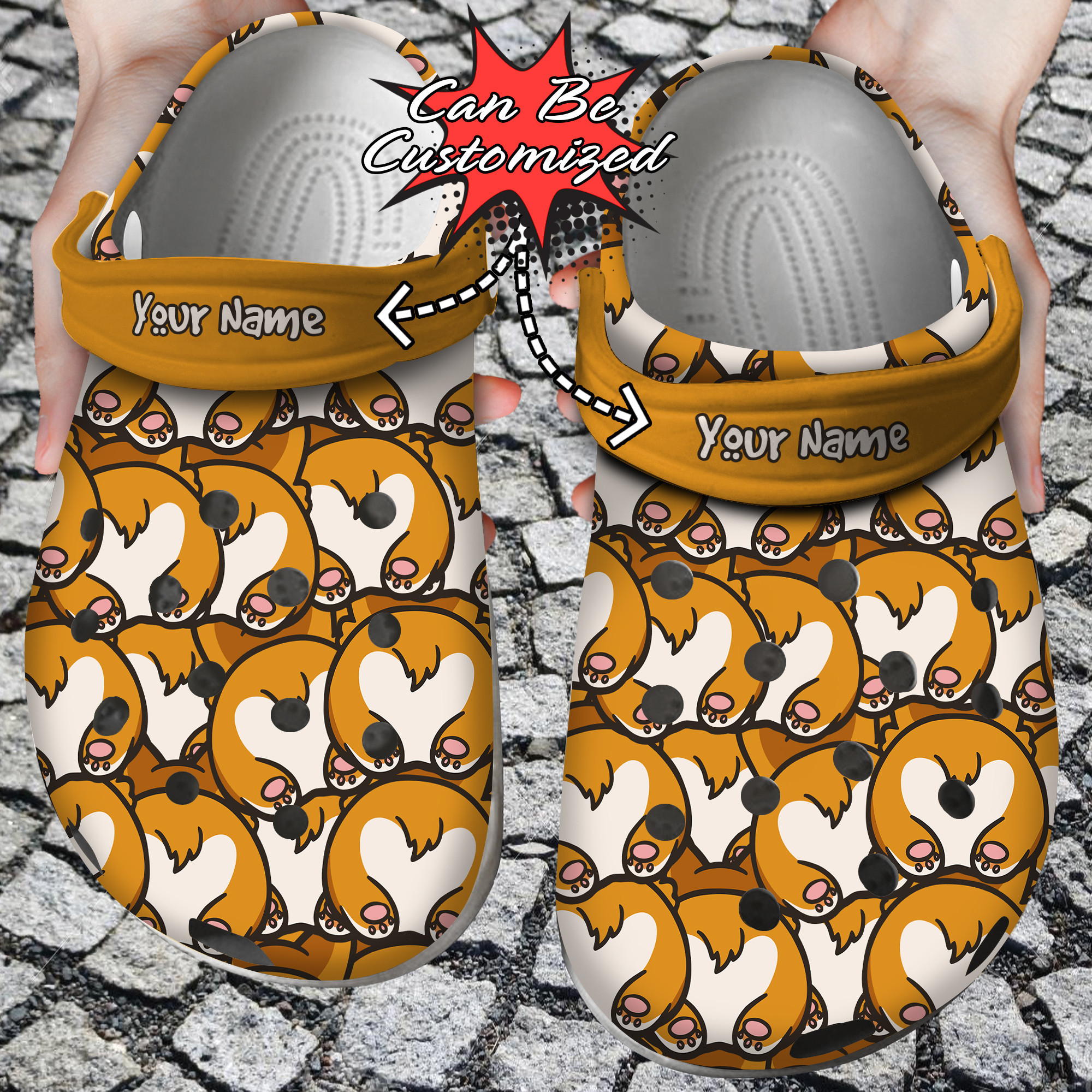 Dog Personalized Corgi Butts Clog Shoes