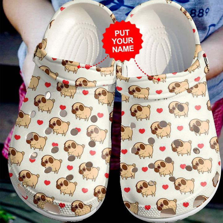 Dog - Pug Cutie Pattern Custom Clog Shoes For Men And Women